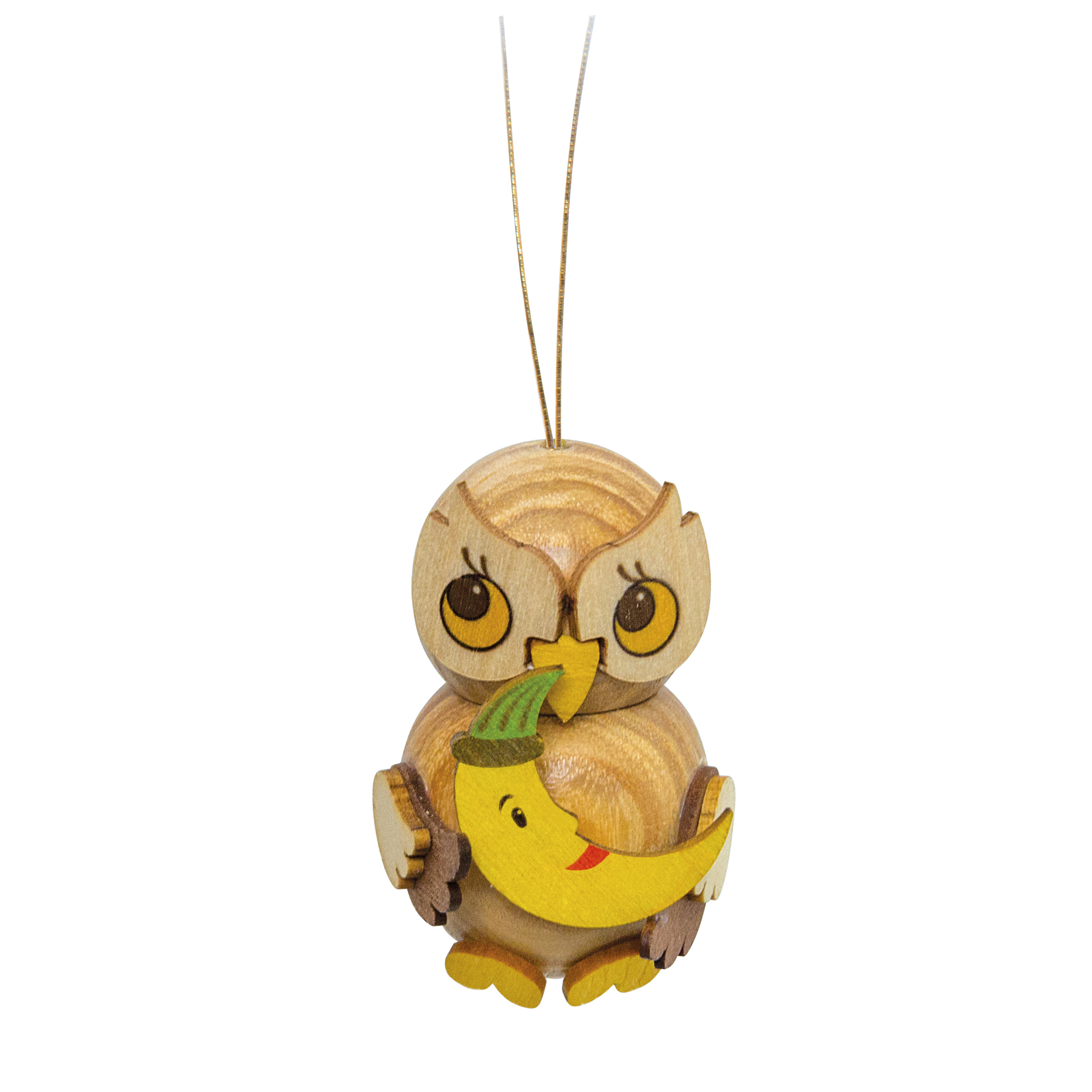 Baumschmuck Eulenkind mit Mond