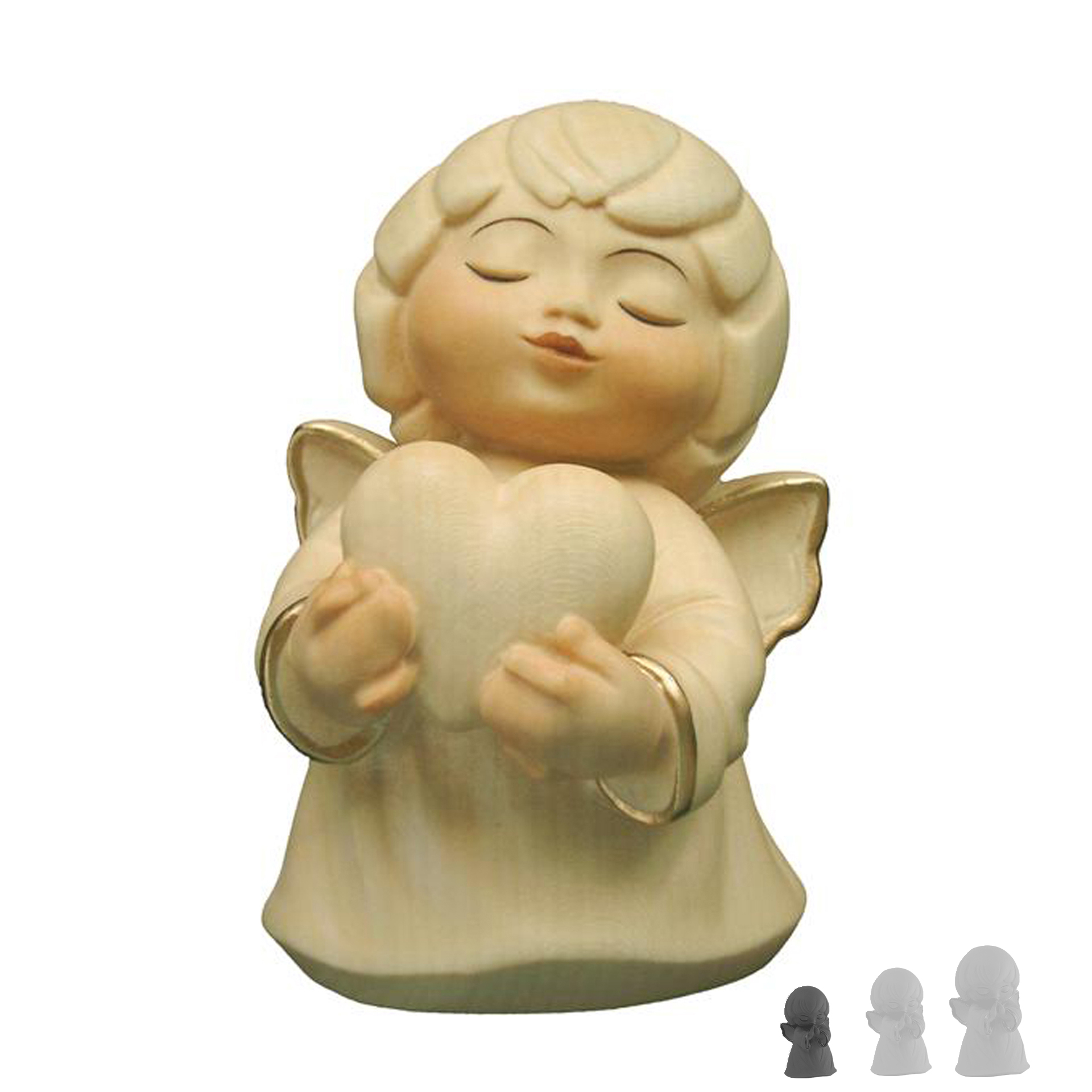 Engel mit Herz 4cm, alabaster 