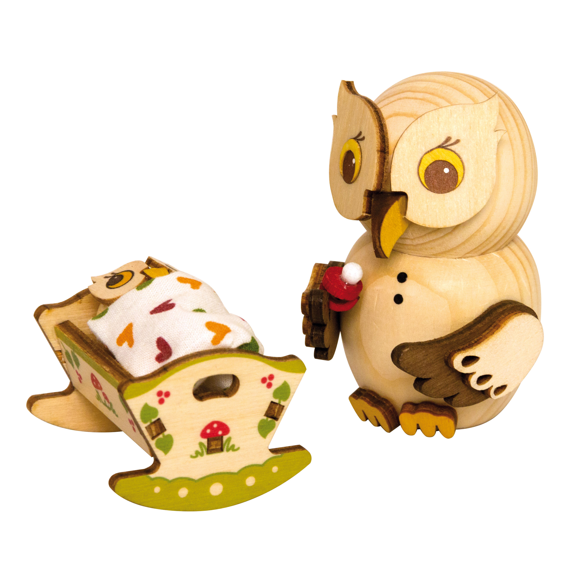 MINI Eule mit Babywiege MINI Eule mit Babywiege
