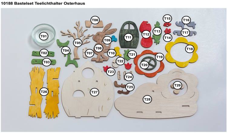 Bastelset Teelichthalter Osterhaus