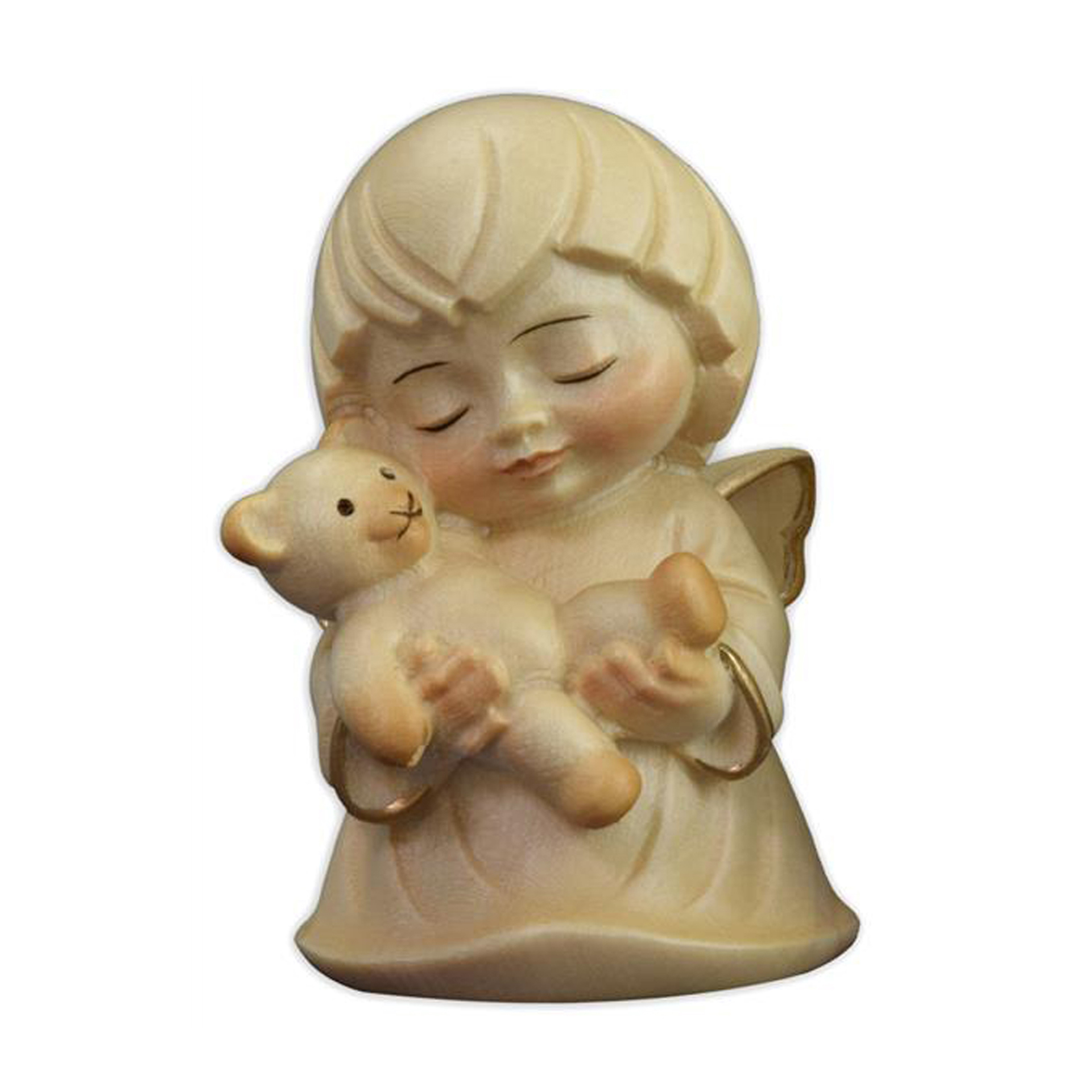 Engel mit Teddy 4cm, alabaster 