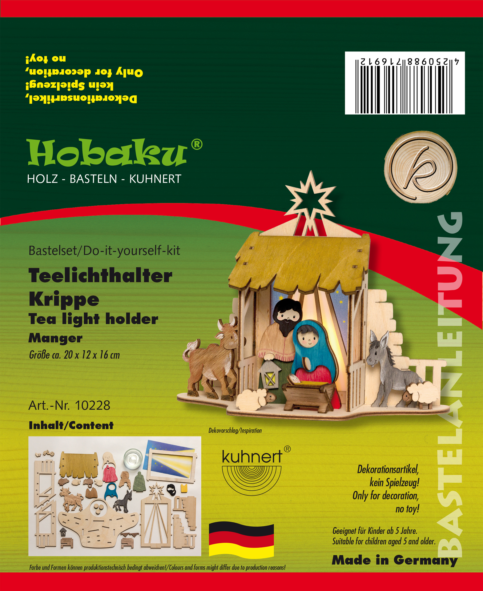 Bastelset Teelichthalter Krippe 