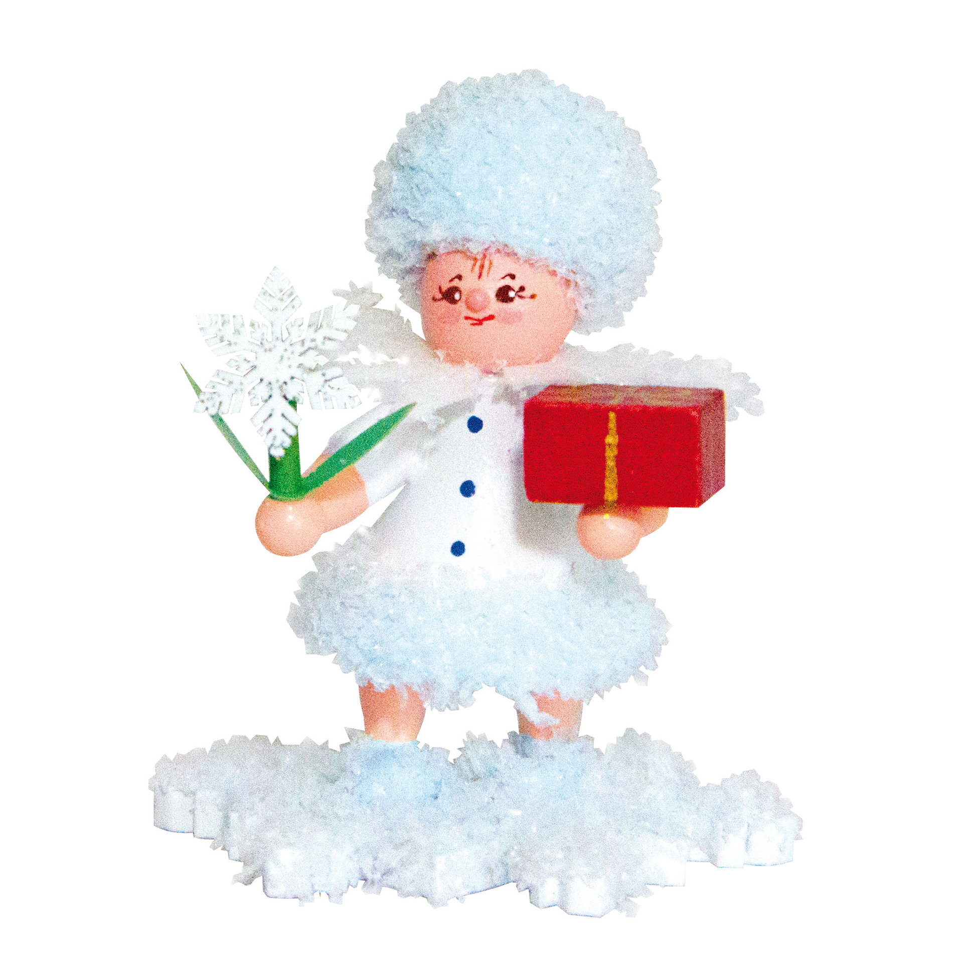 Schneeflöckchen mit Geschenk Schneeflöckchen mit Geschenk