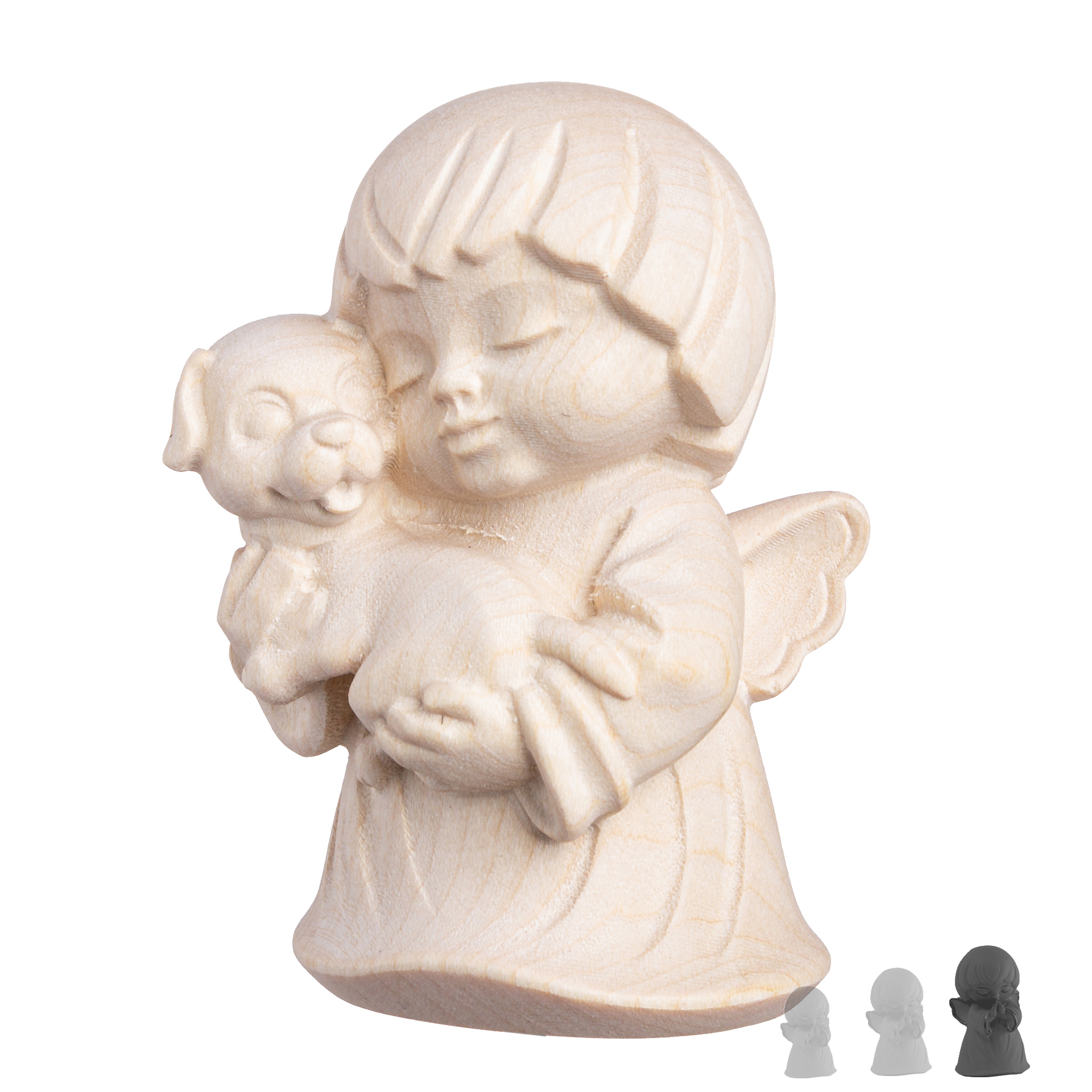 Engel mit Hund 10cm, natur Engel mit Hund 10cm, natur