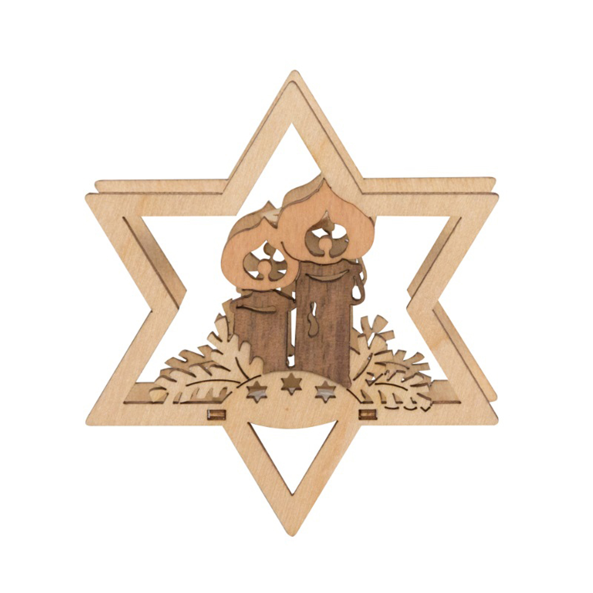 Kerzenaufstecker Stern mit Kerzen Kerzenaufstecker Stern mit Kerzen