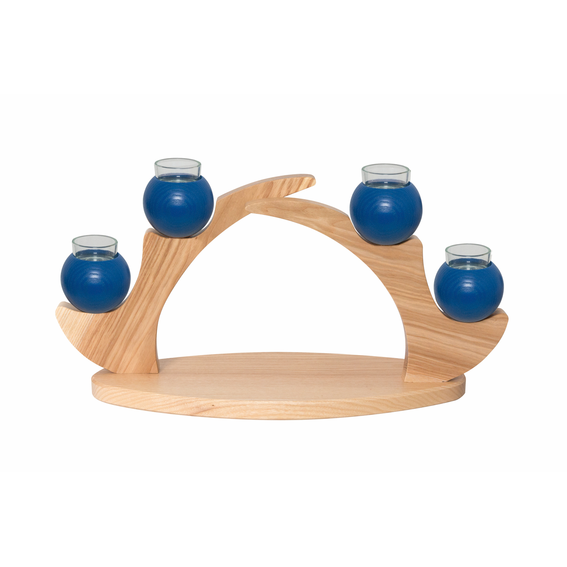 Tischleuchter 4 Kerzen, blau