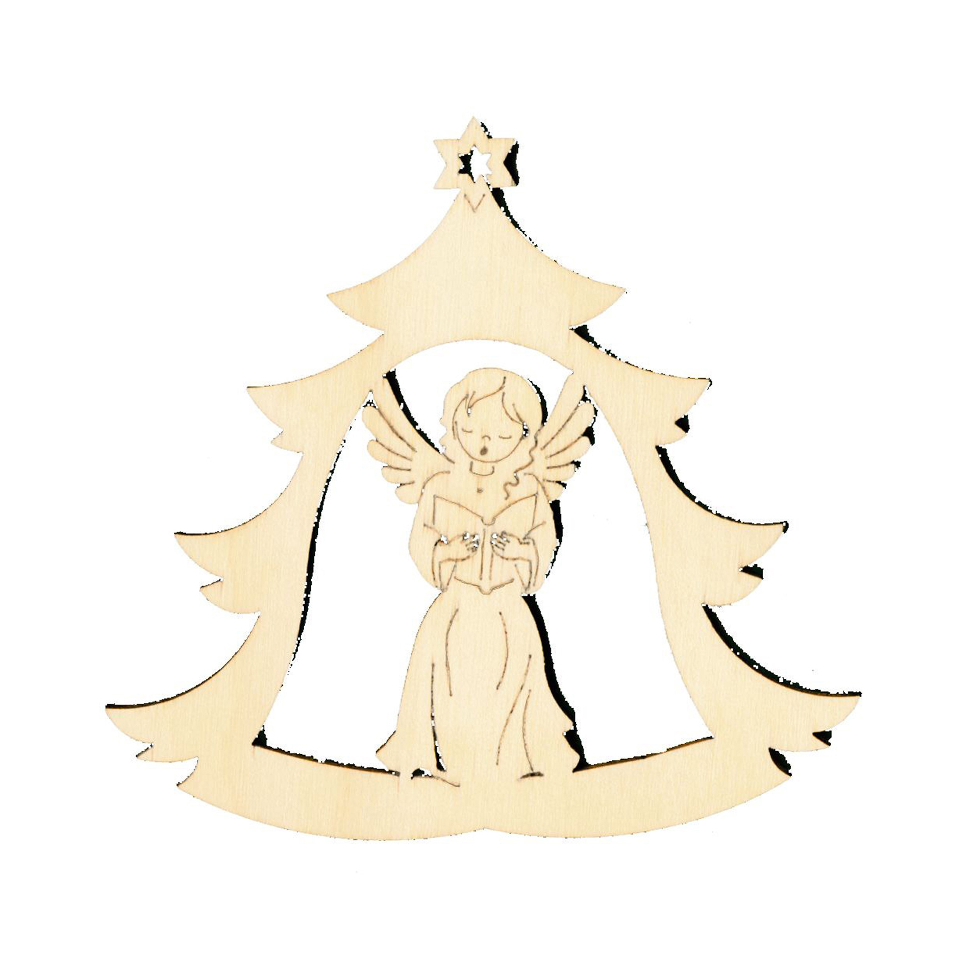 Baumschmuck Tanne mit singendem Engel Baumschmuck Tanne mit singendem Engel