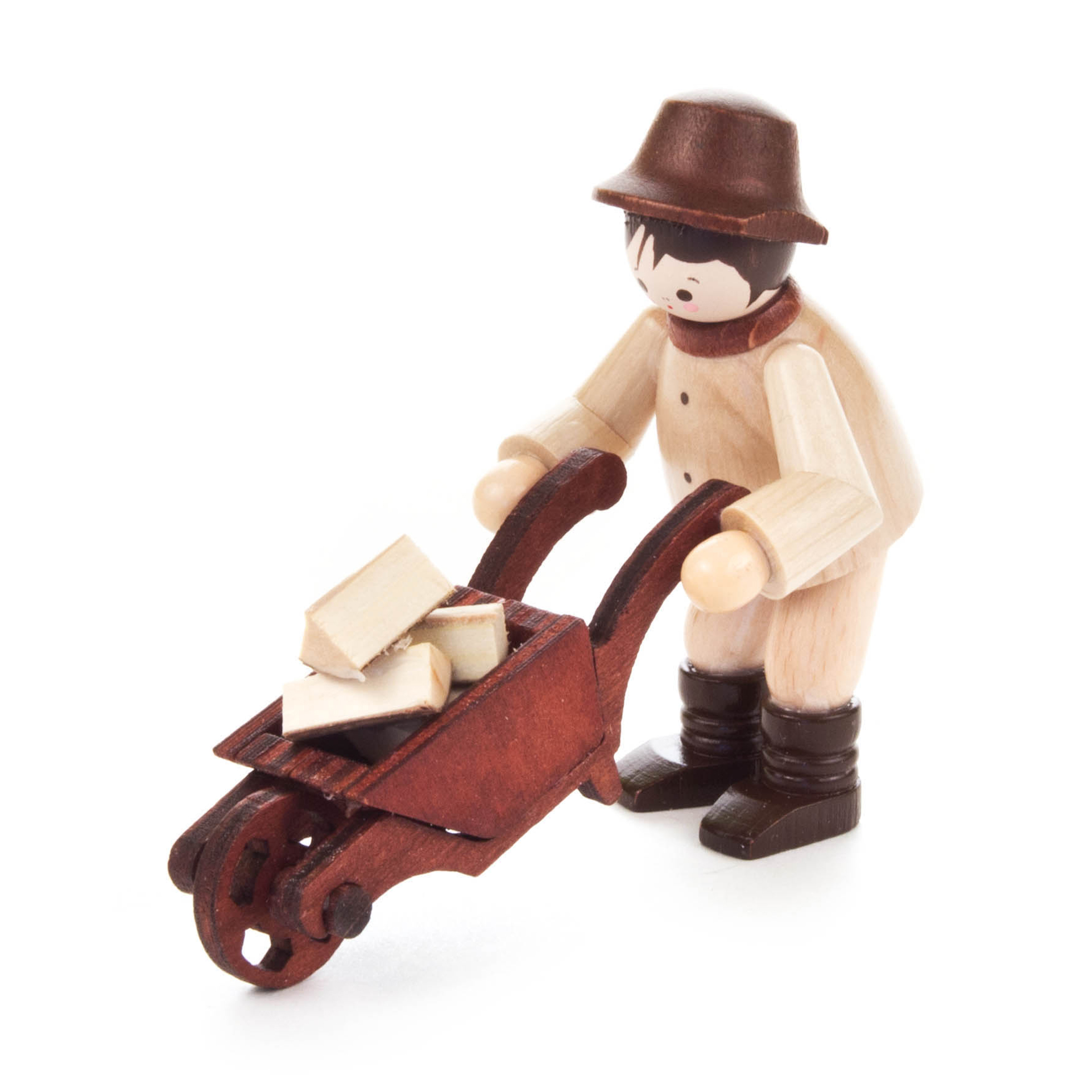 Waldmann mit Schubkarre