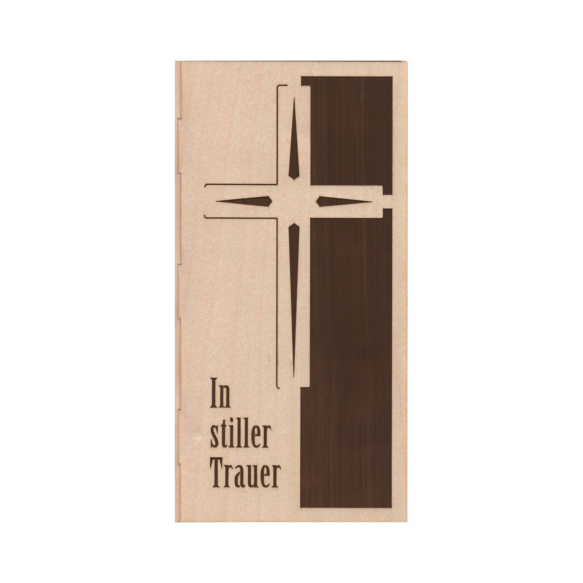 Furnierkarte Beileid Kreuz Furnierkarte Beileid Kreuz