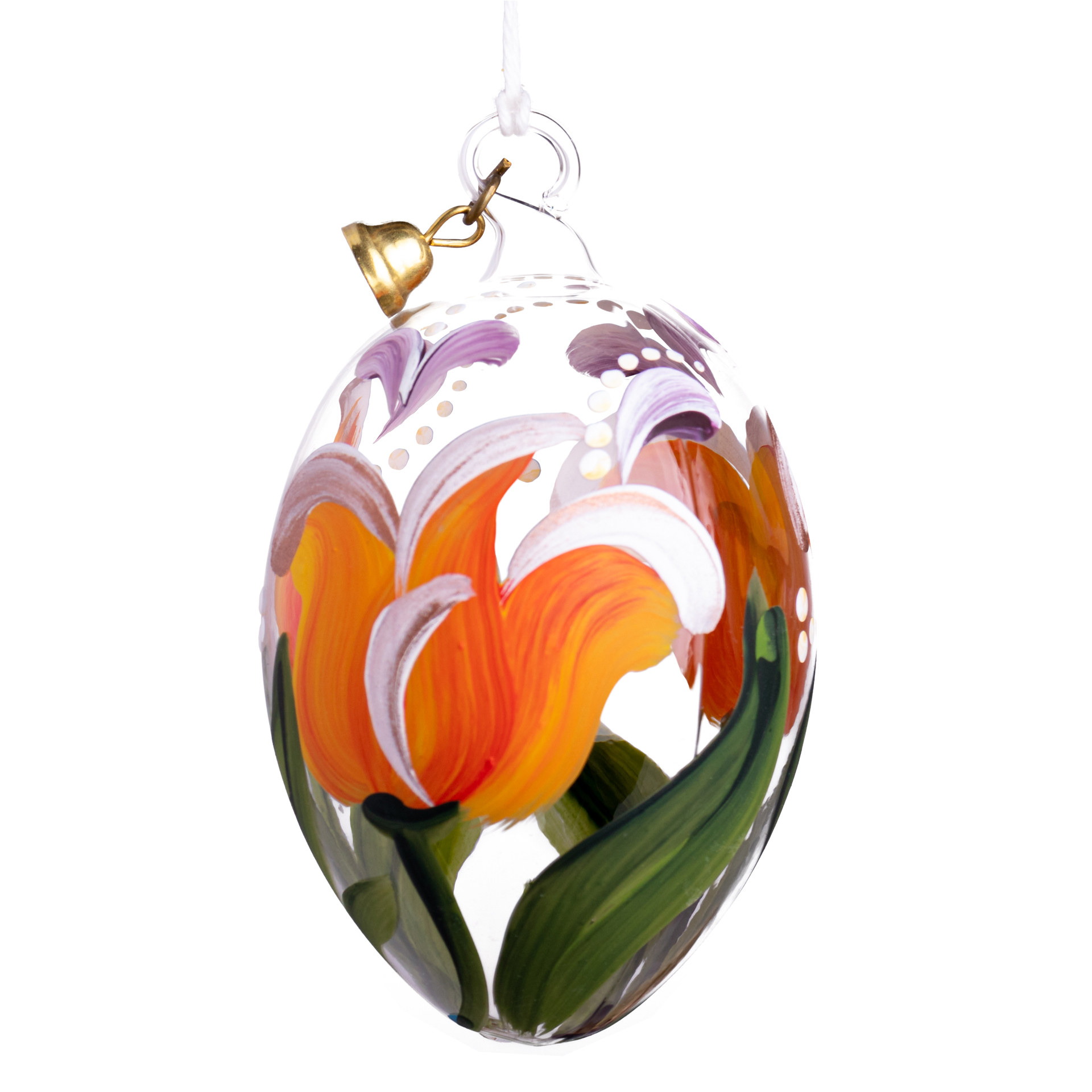 Baumschmuck Glasei Blumen, orange