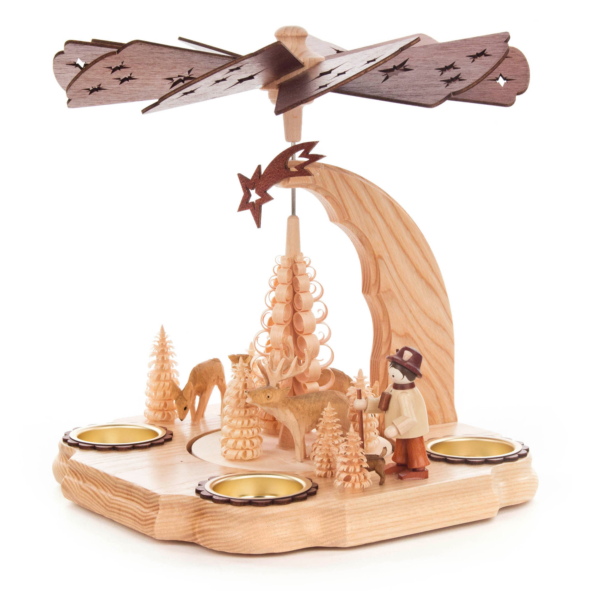 Pyramide mit Förster und Rehen, für Teelichte Pyramide mit Förster und Rehen, für Teelichte