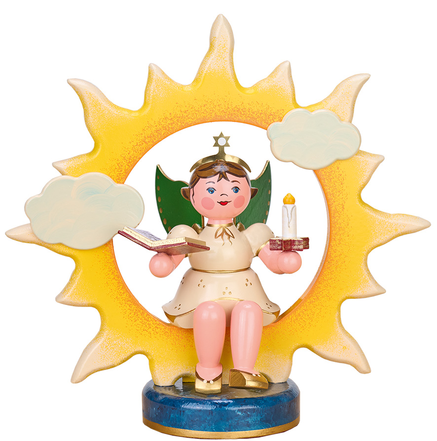 Engel-Sonne mit Buch und Kerze Engel-Sonne mit Buch und Kerze