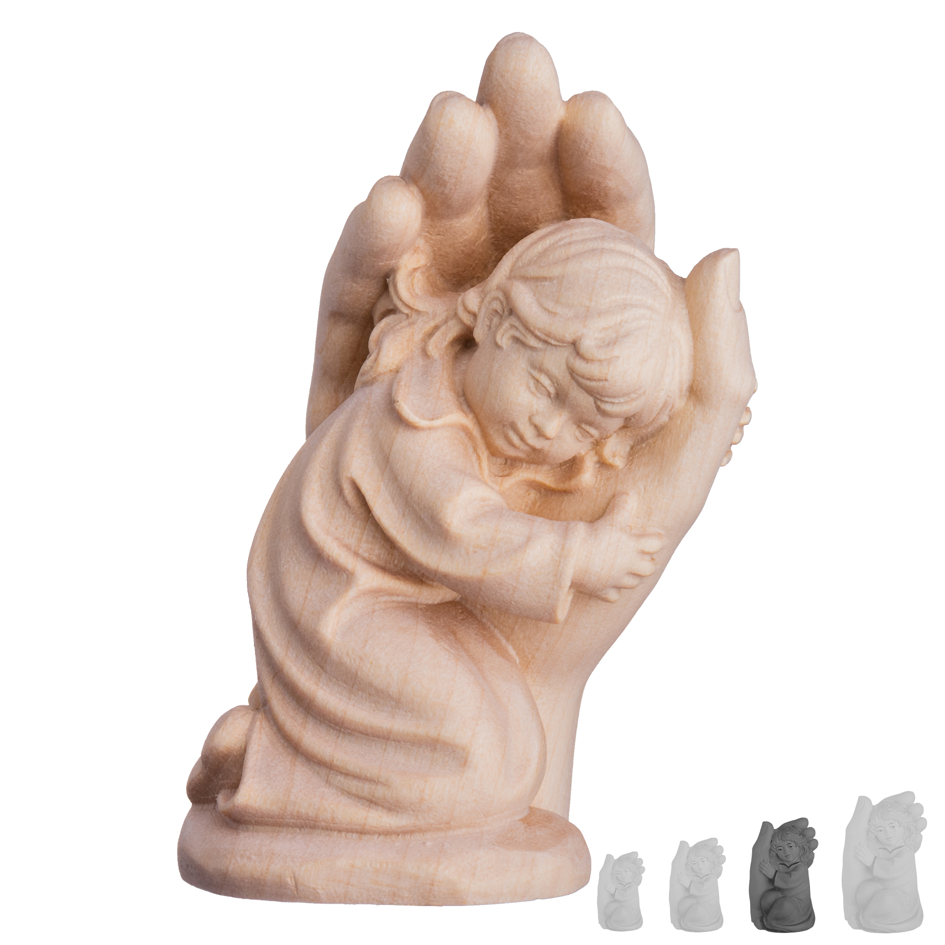 Schützende Hand mit Mädchen 9cm, natur