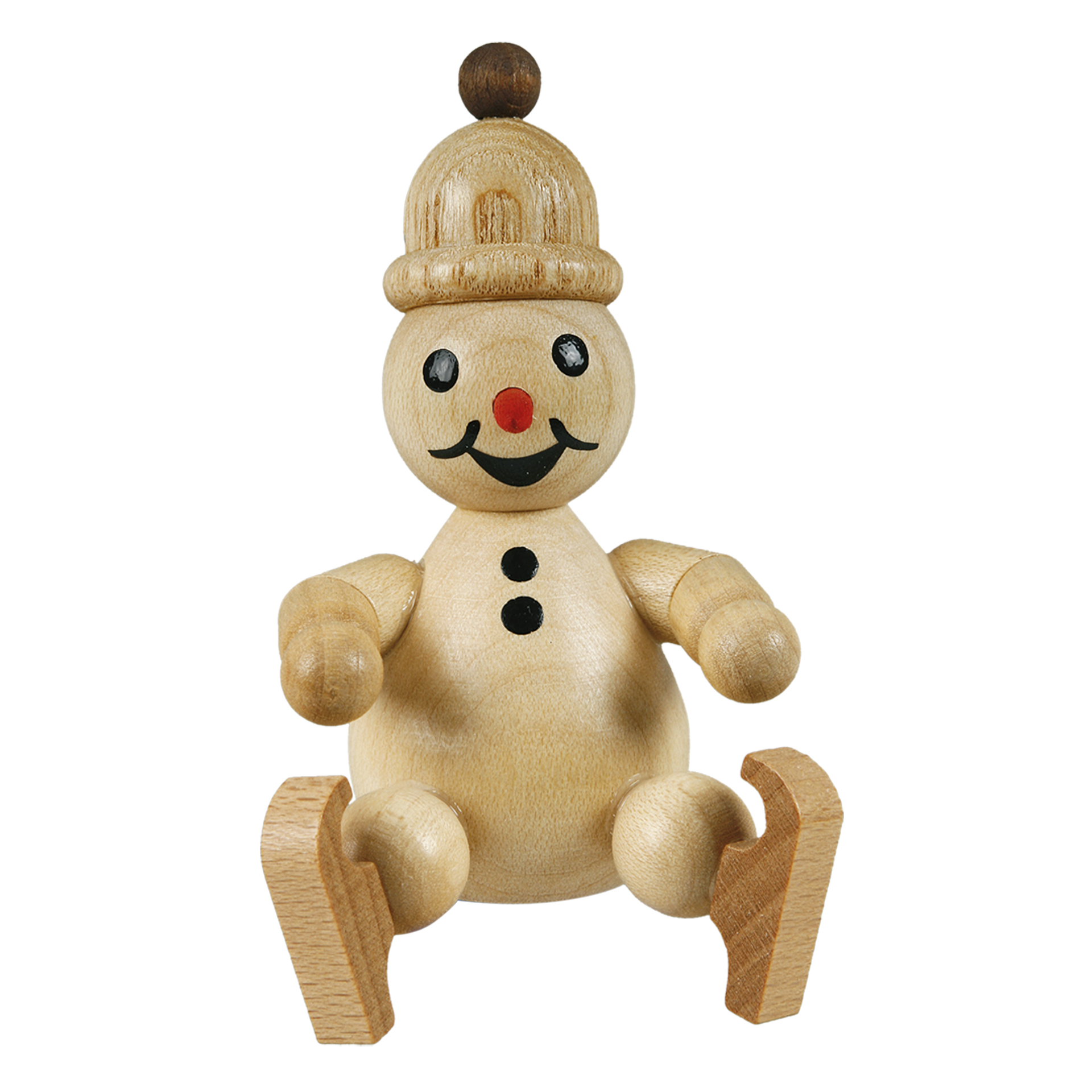 Schneemann Junior mit Schlittschuhen, Kantenhocker 