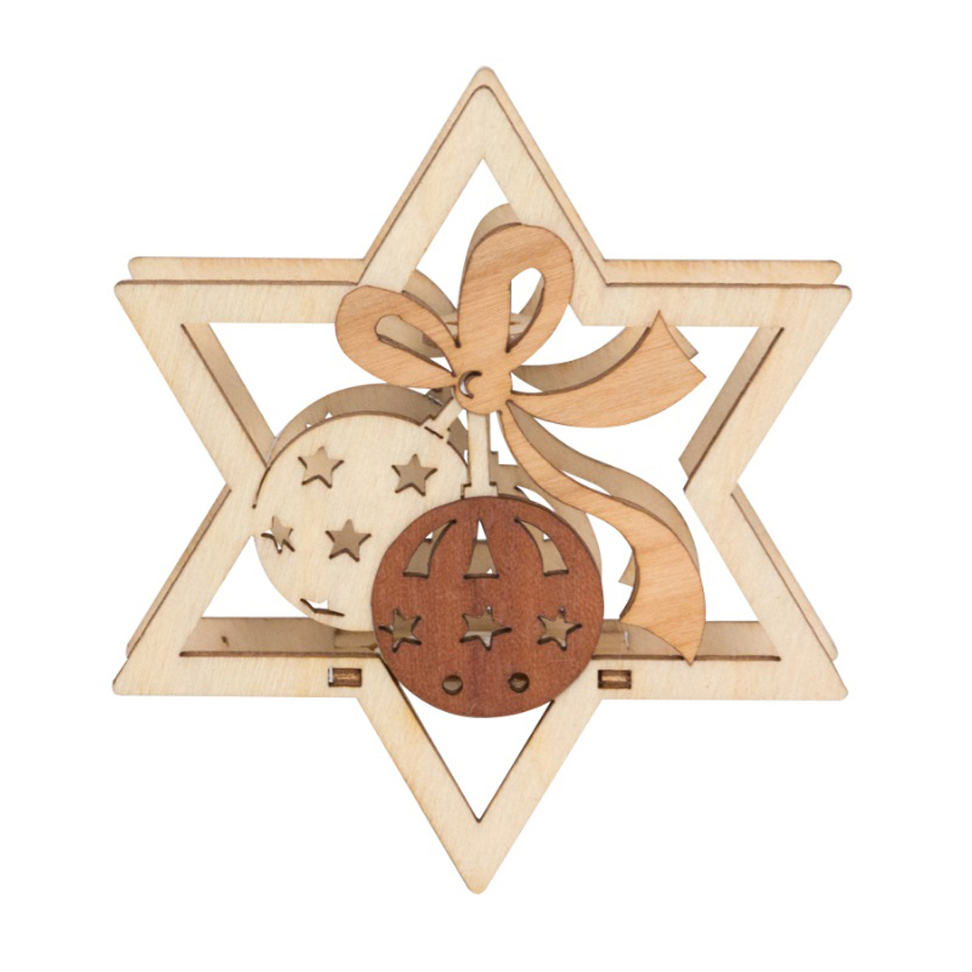 Kerzenaufstecker Stern mit Kugeln Kerzenaufstecker Stern mit Kugeln