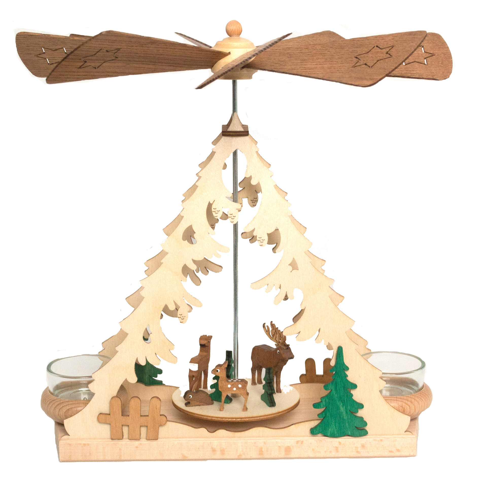 Teelichtpyramide mit Waldtieren Teelichtpyramide mit Waldtieren