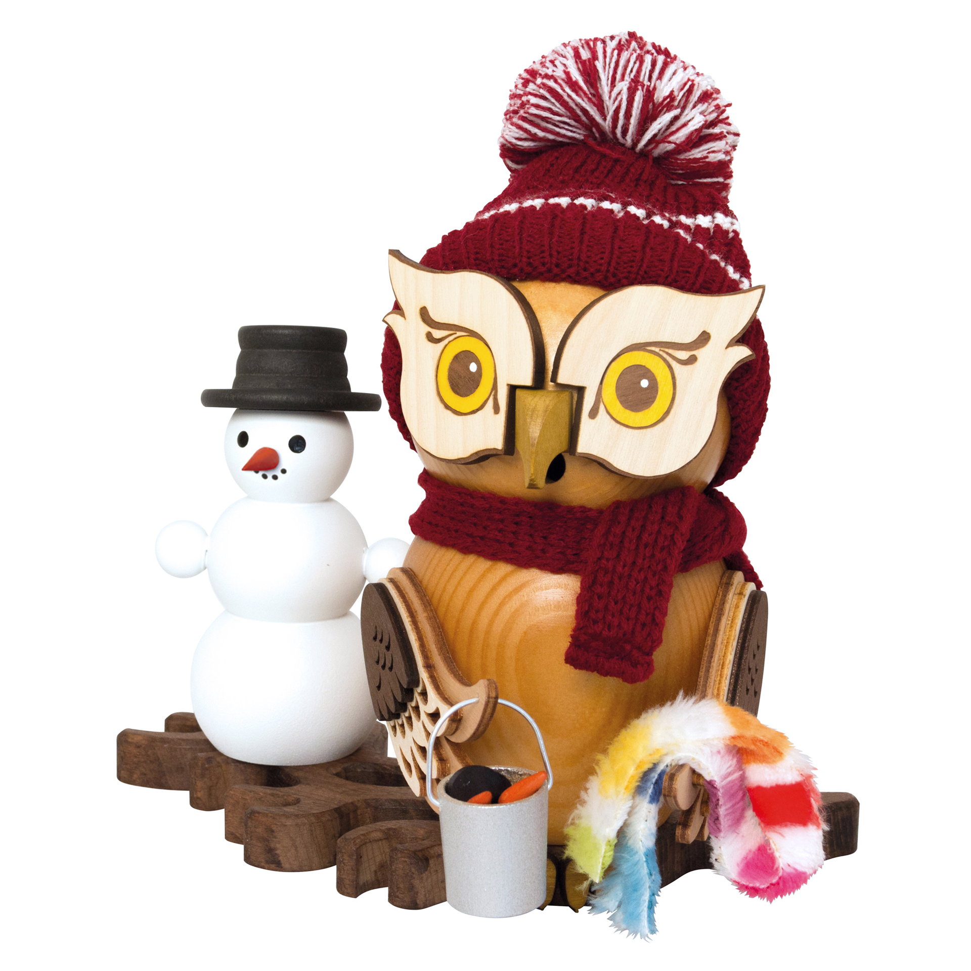 Raucheule mit Schneemann