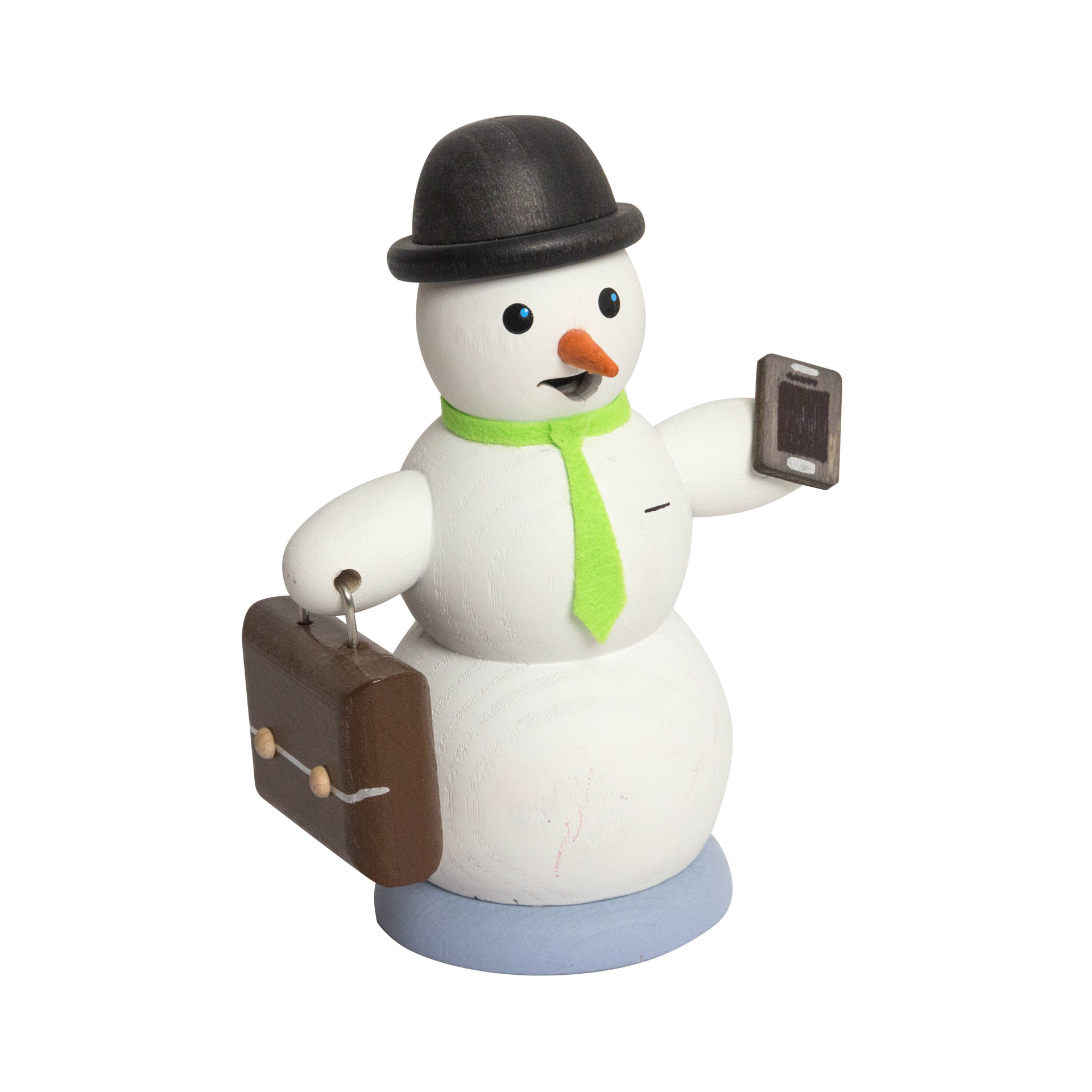 Schneemann mit Schlips und Aktenkoffer
