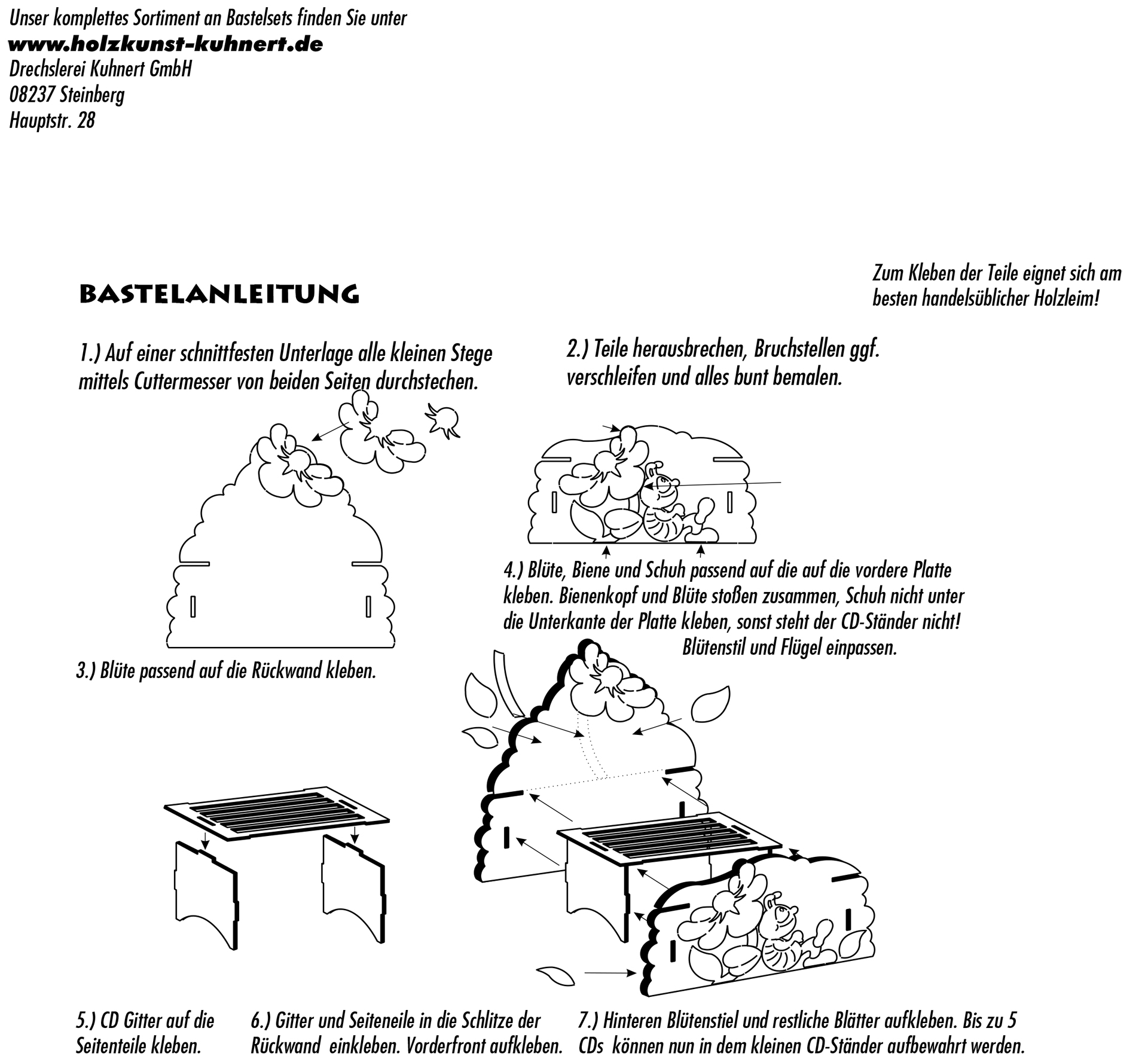 Bastelset CD-Ständer Biene