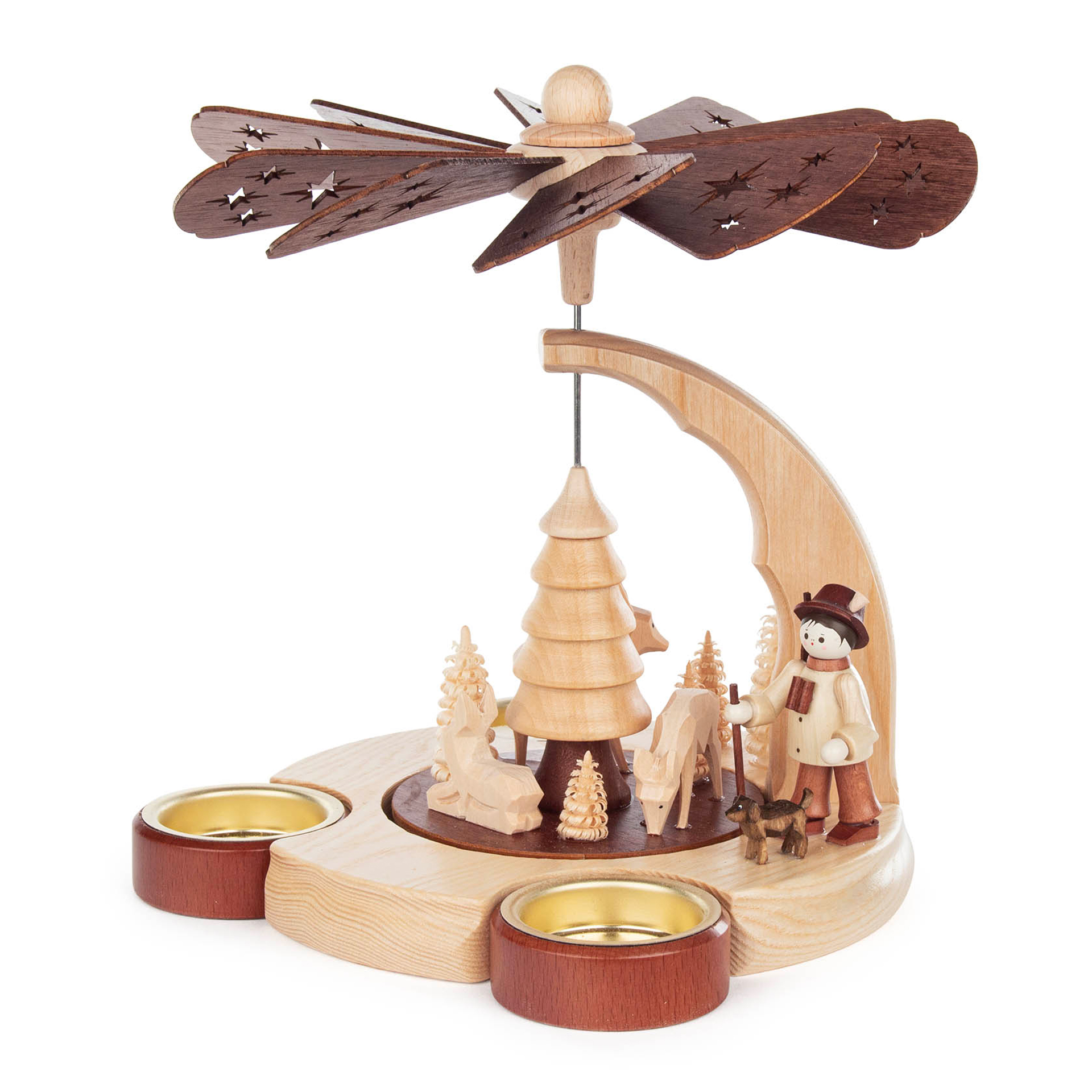 Pyramide Jäger und Rehe, für Teelichte