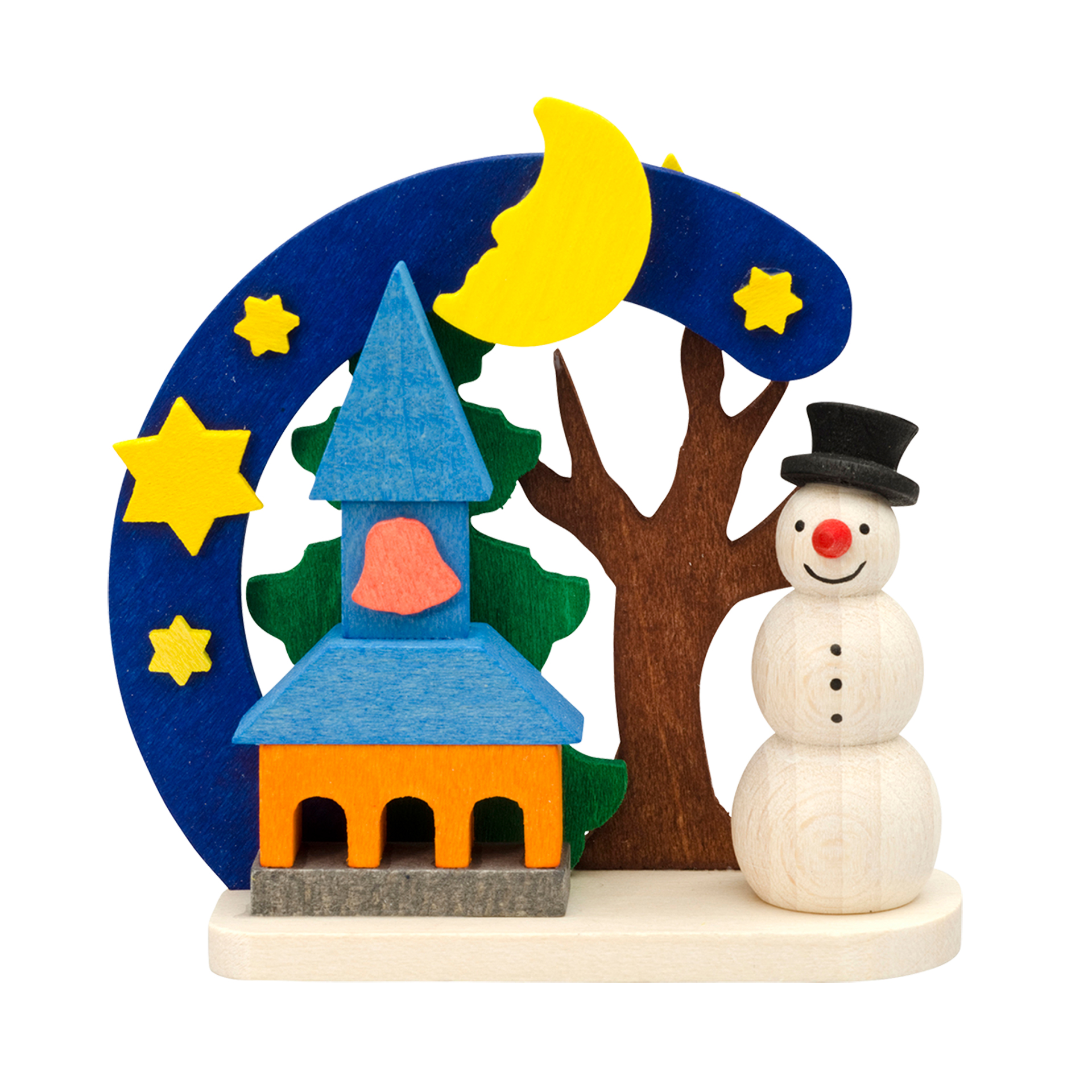 Baumschmuck Schneemann mit Kirche 