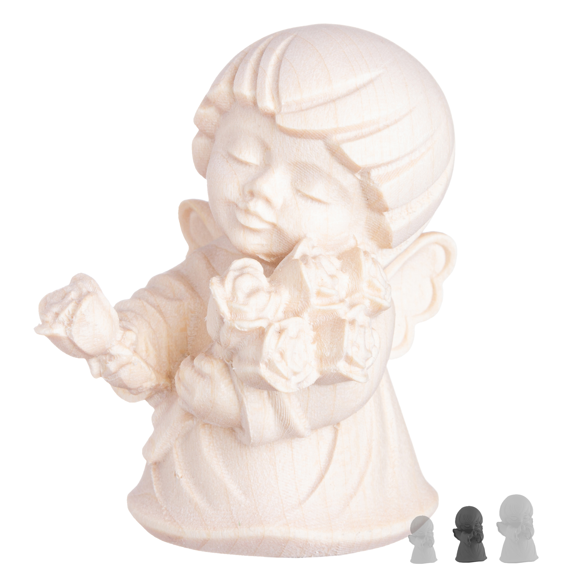 Engel mit Blumen 7cm, natur Engel mit Blumen 7cm, natur