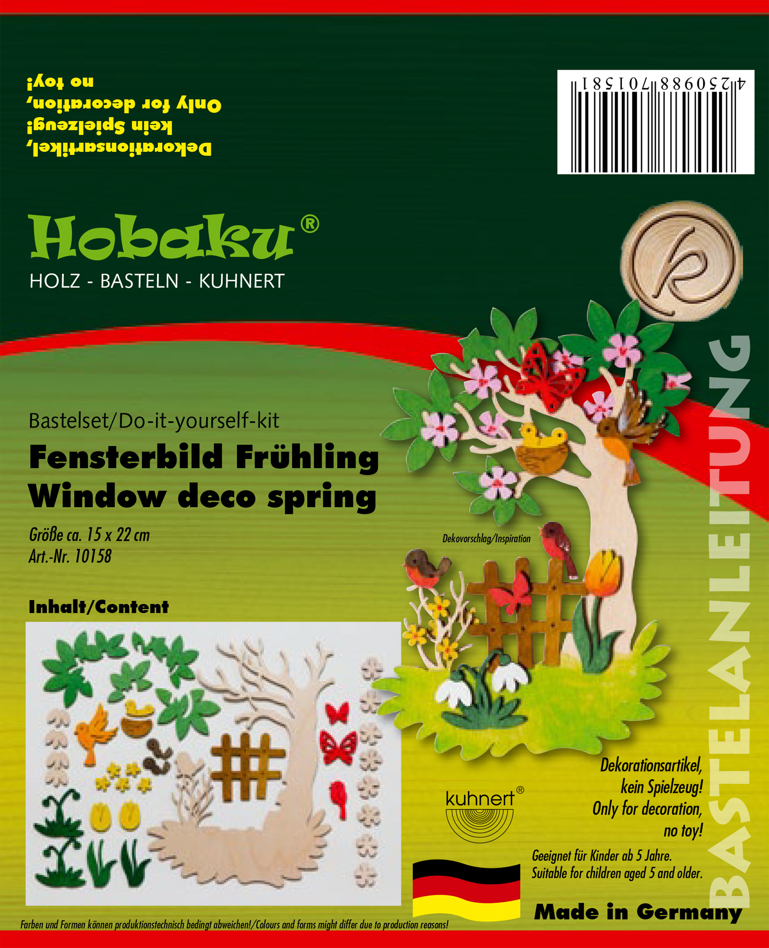 Bastelset Fensterbild Frühling Bastelset Fensterbild Frühling