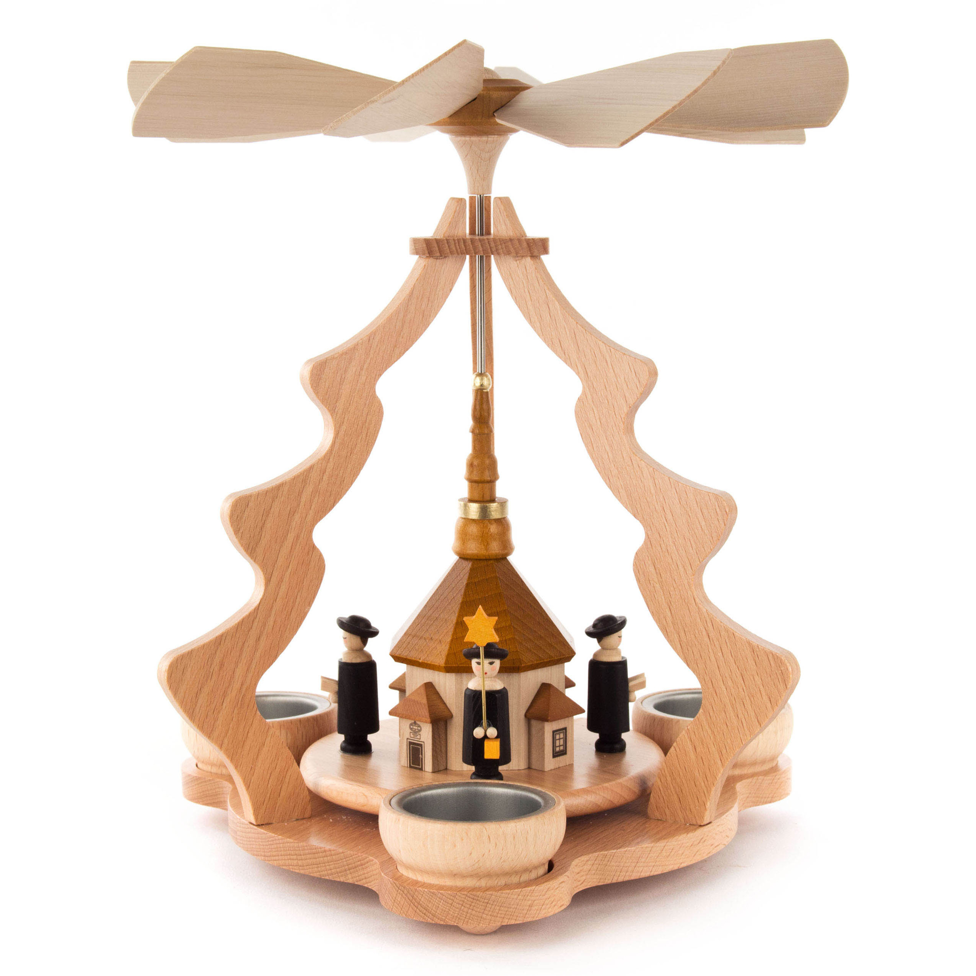 Pyramide Seiffener Kirche, für Teelichte