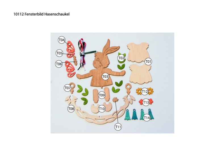 Bastelset Fensterbild Hasenschaukel