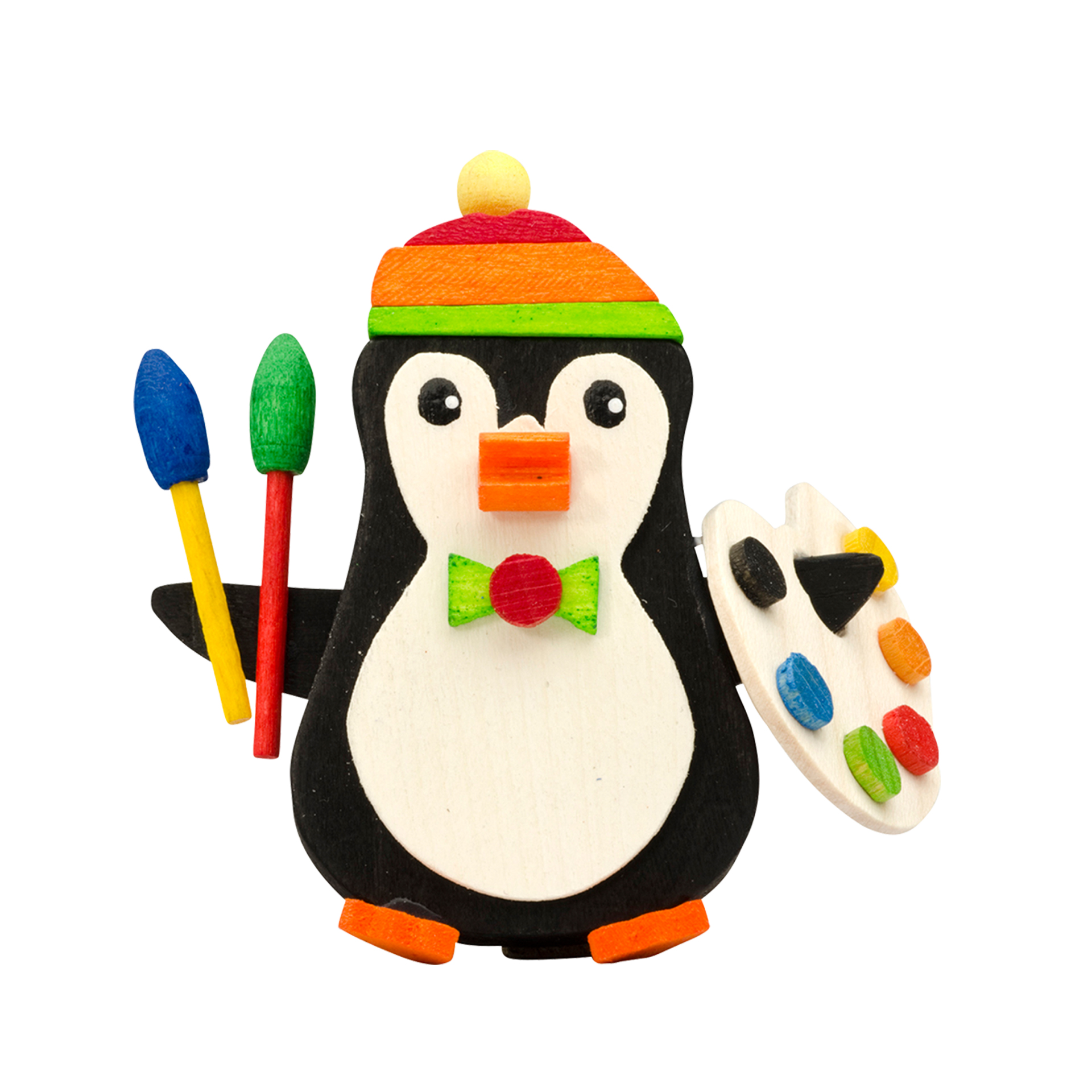 Baumschmuck Pinguin mit Palette 