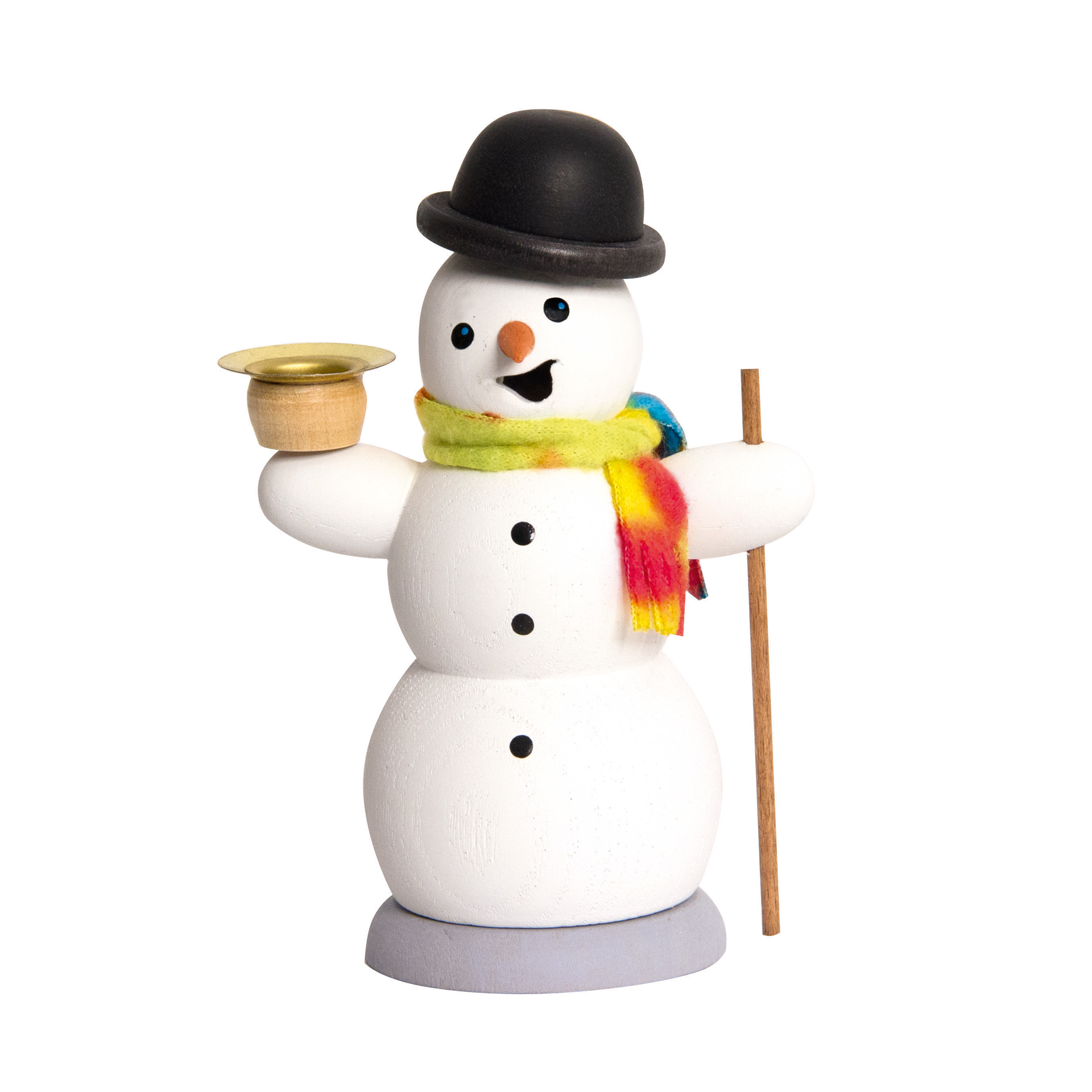 Schneemann mit Kerze