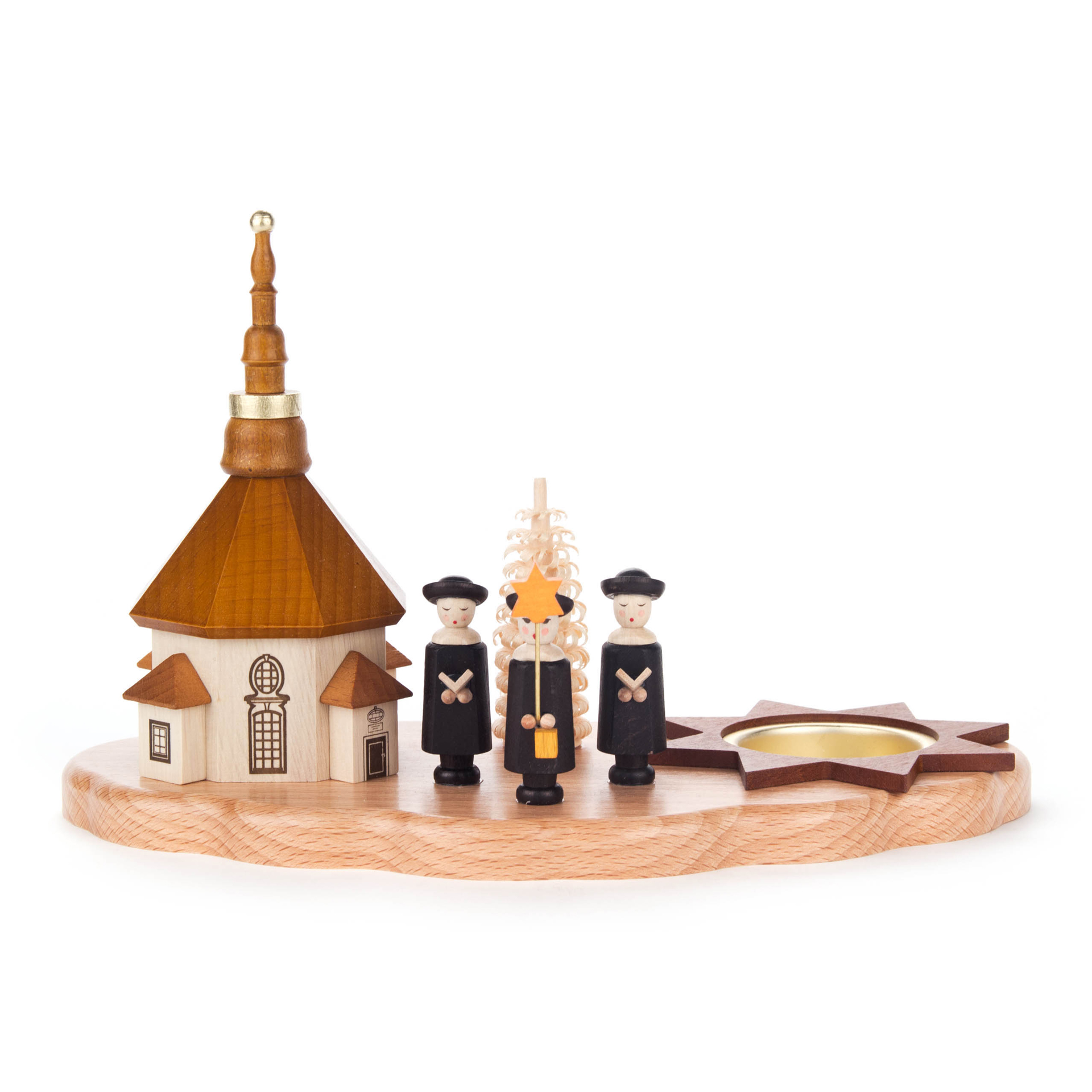 Kerzenhalter Seiffener Kirche mit Kurrende