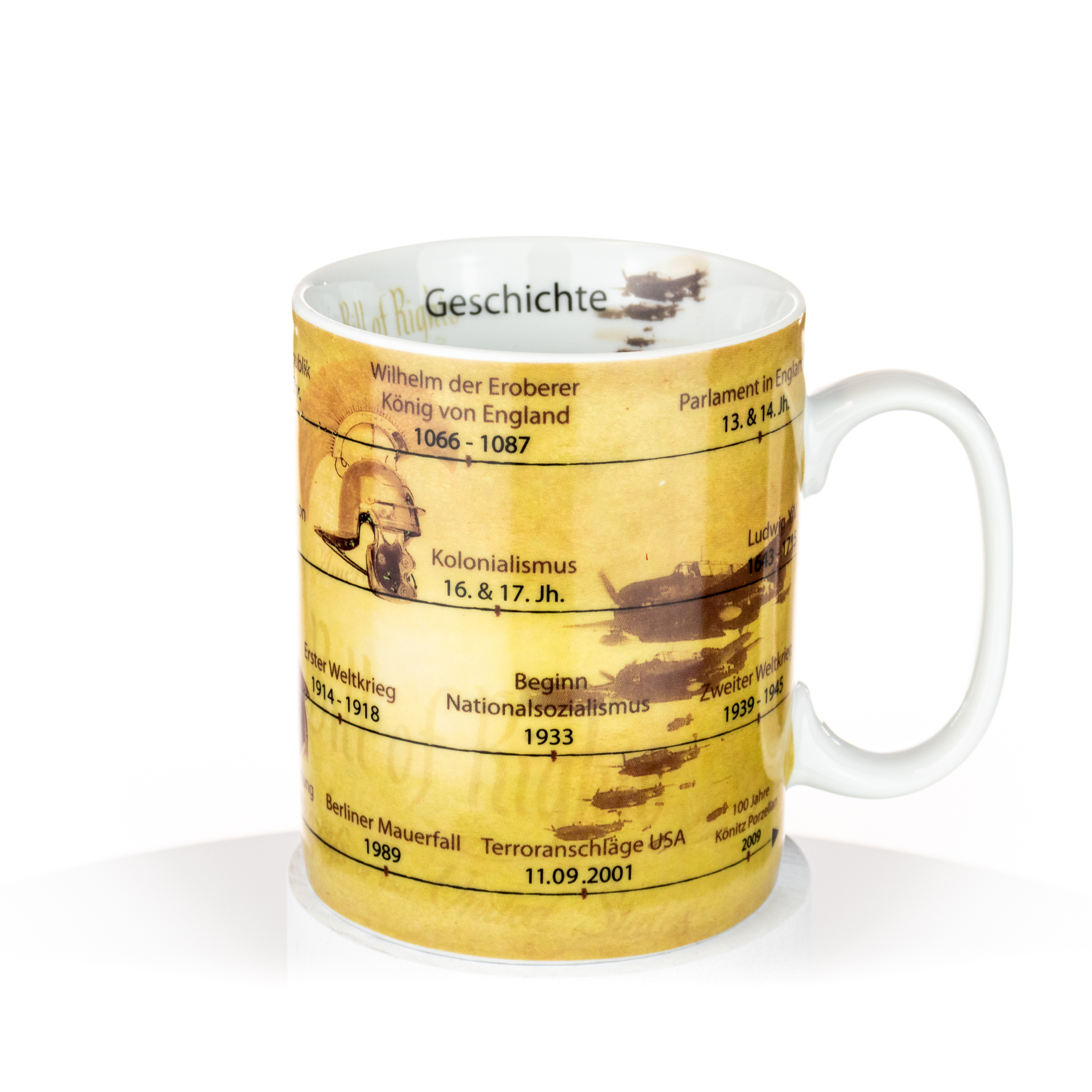 Porzellantasse "Geschichte"