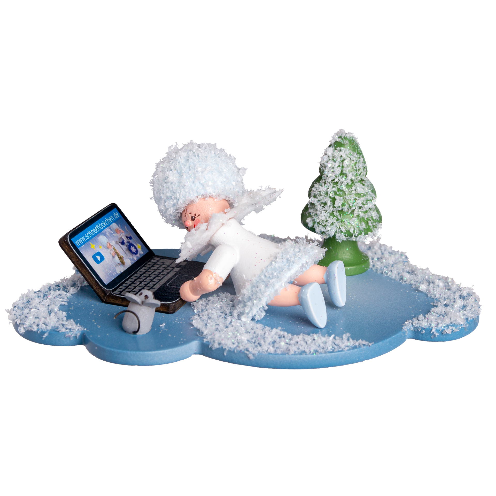 Schneeflöckchen mit Laptop Schneeflöckchen mit Laptop