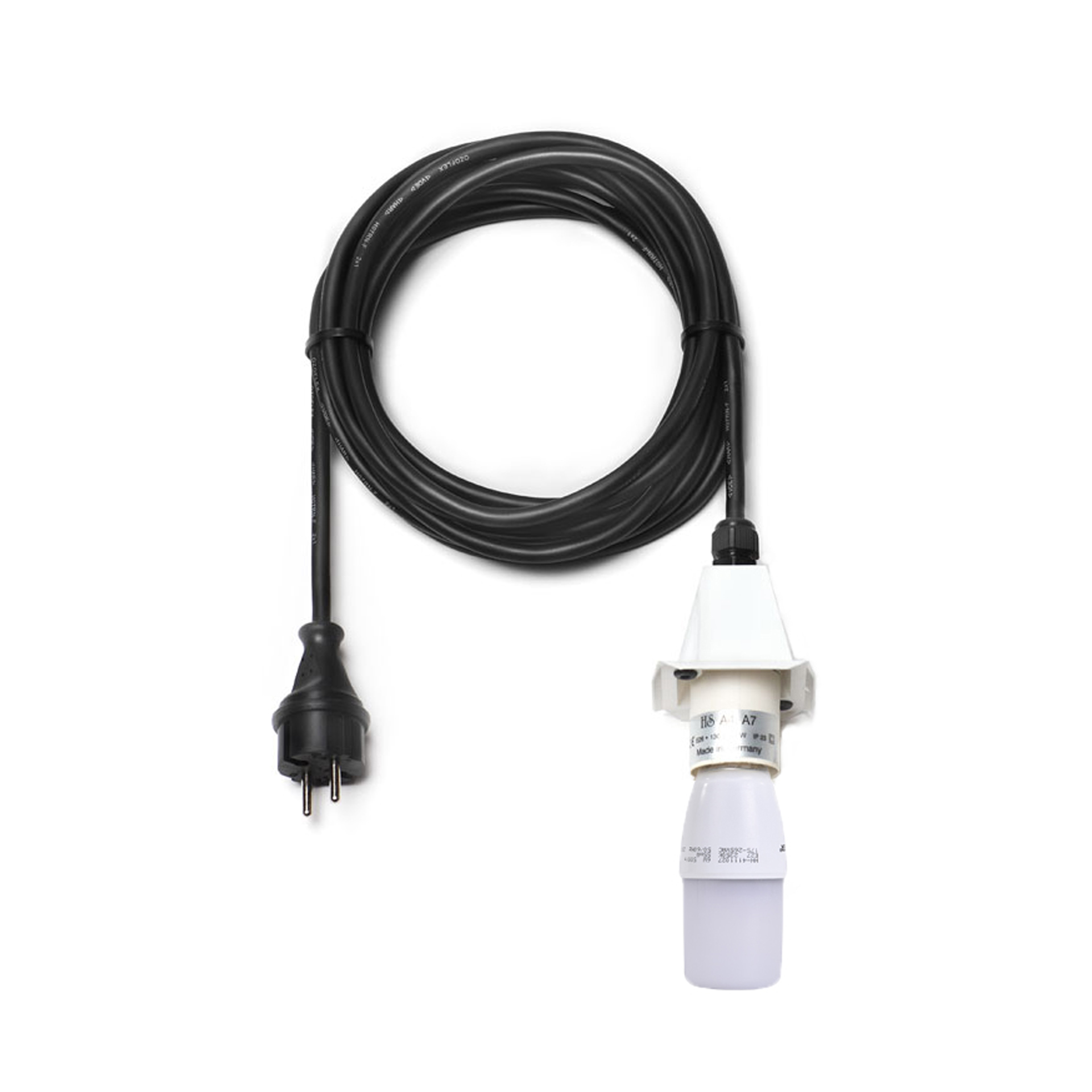 Außenkabel mit weißer Kappe, E27/5 Meter