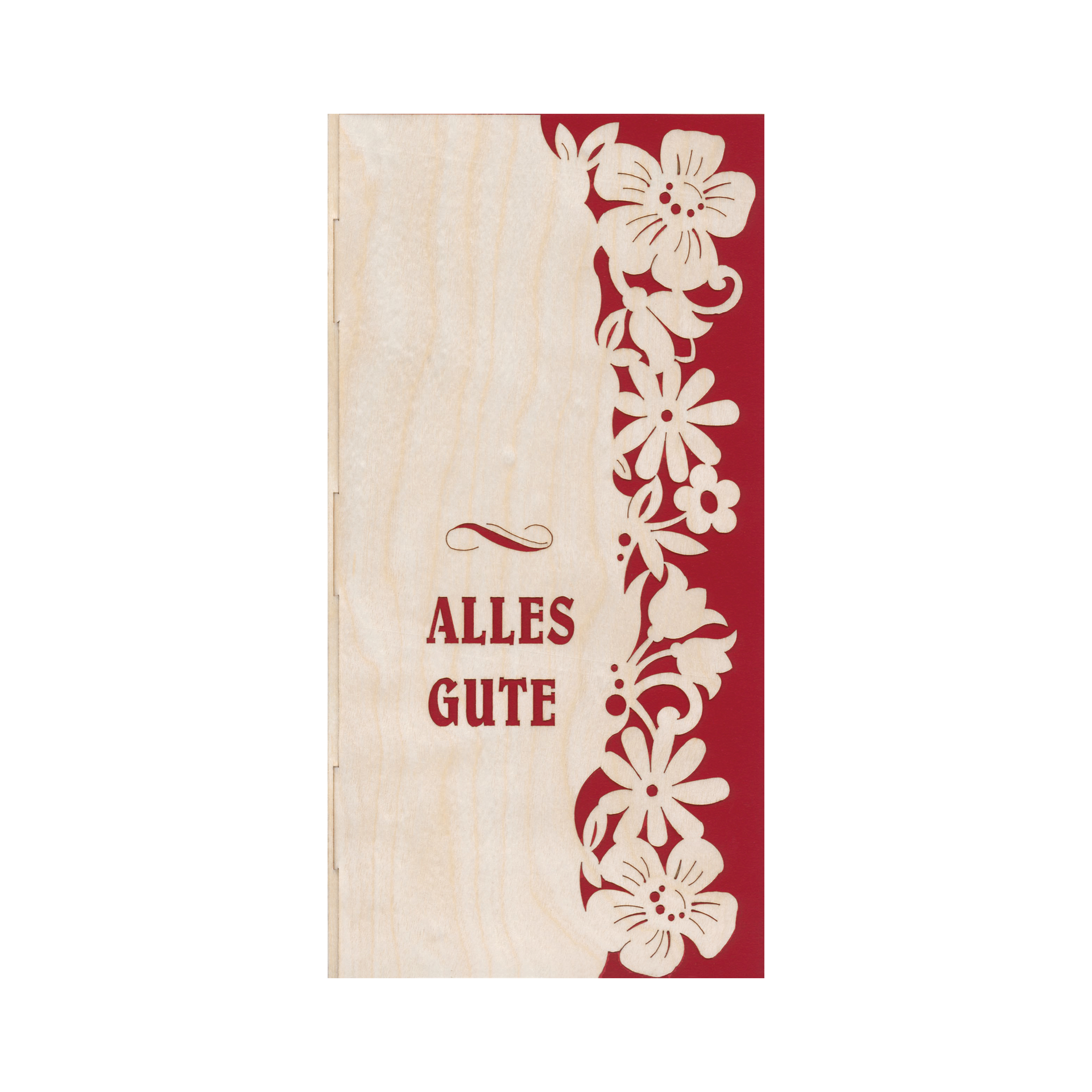 Furnierkarte Alles Gute und Blüten