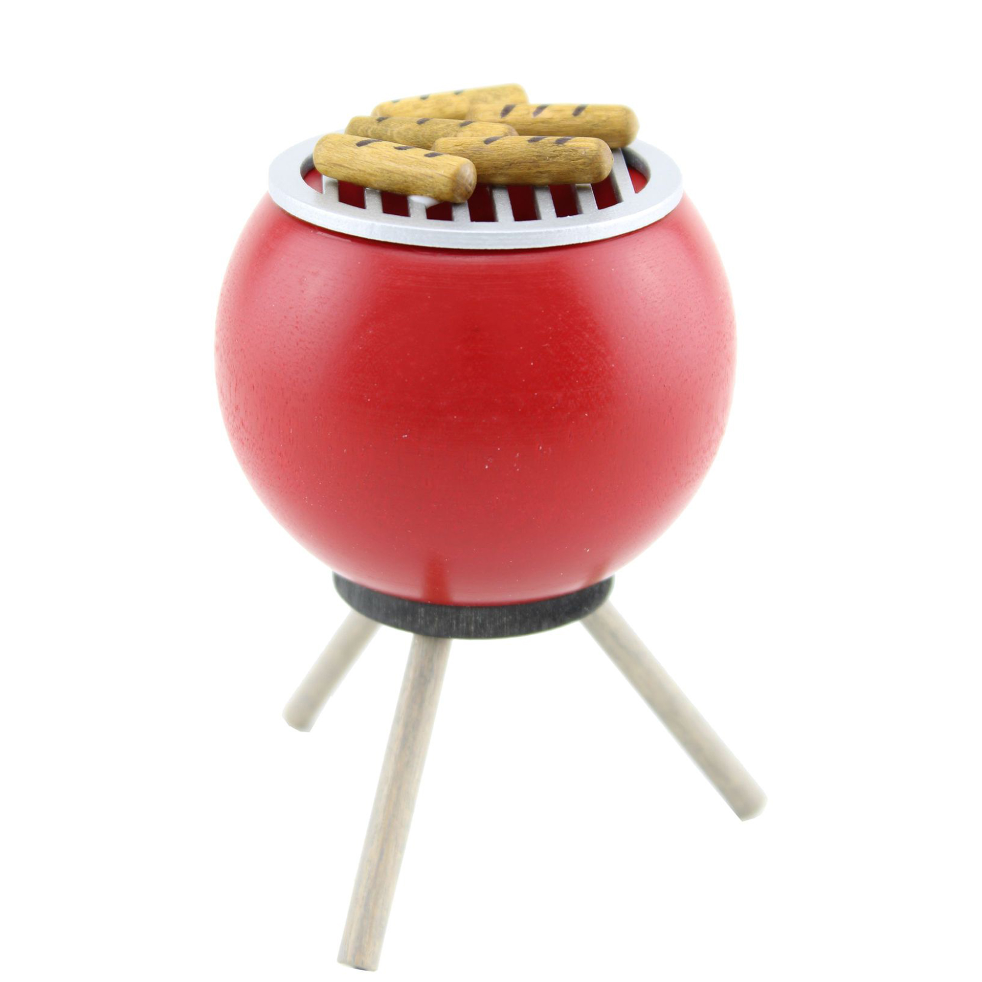 Räuchergrill rot mit Bratwürsten Räuchergrill rot mit Bratwürsten