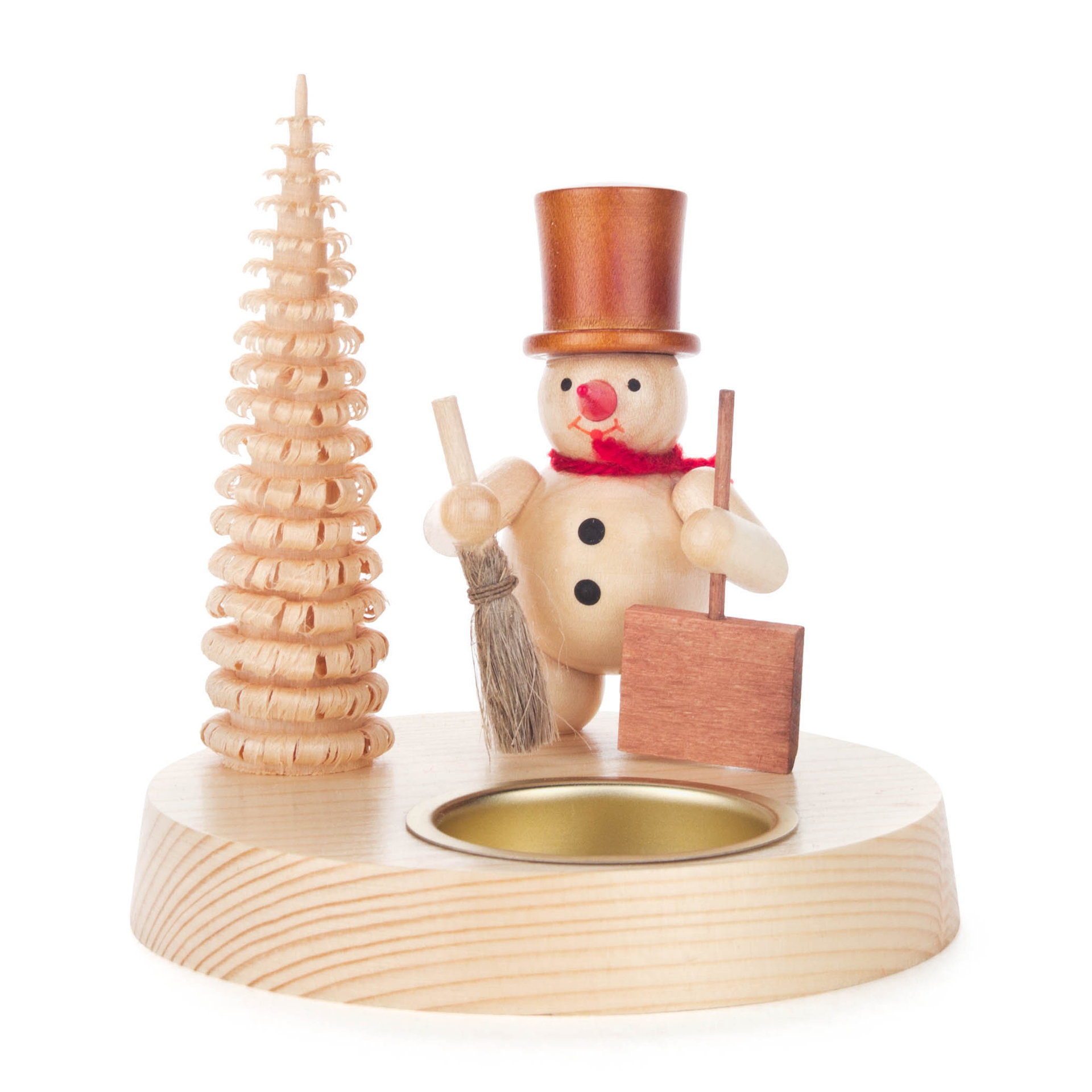 Kerzenhalter Schneemann mit Schippe Kerzenhalter Schneemann mit Schippe