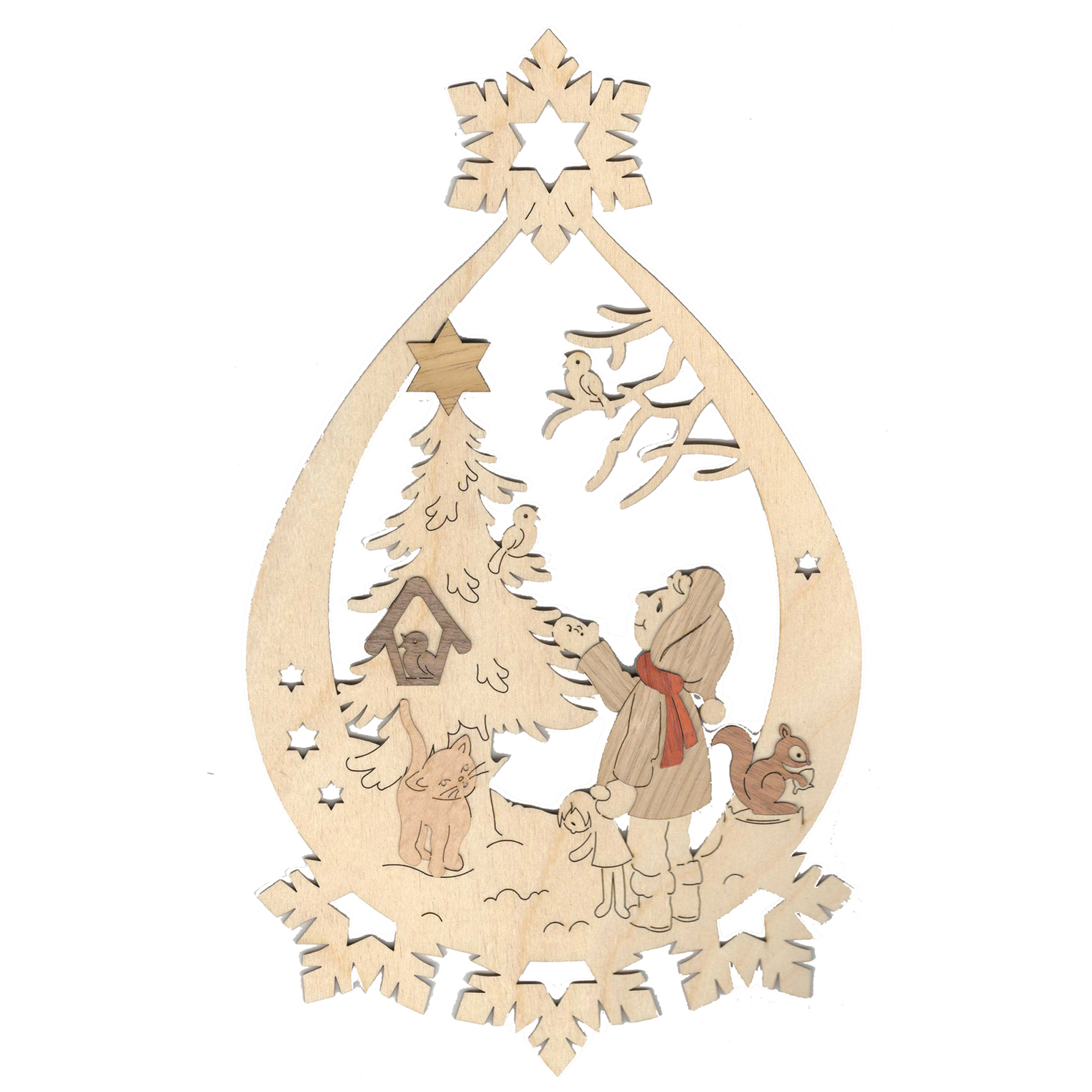 Fensterbild Winterkinder mit Baum Fensterbild Winterkinder mit Baum