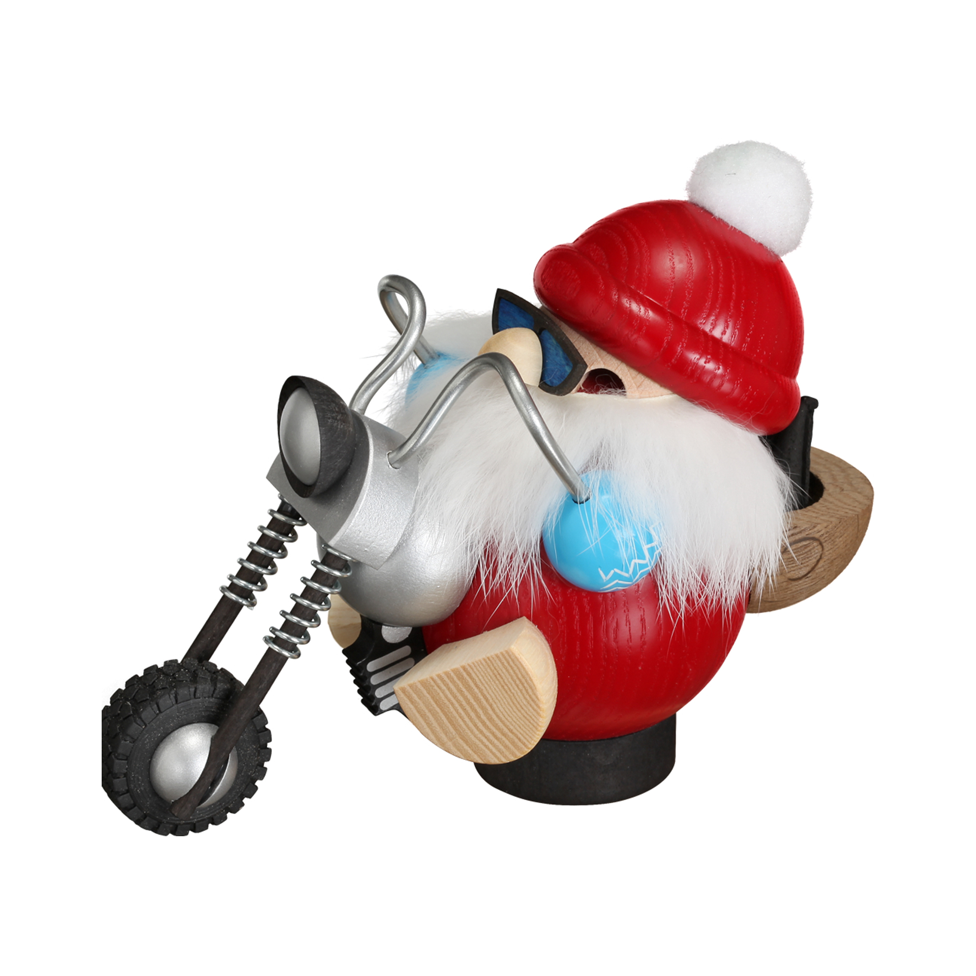 Rauchfigur Nikolaus mit Motorrad Rauchfigur Nikolaus mit Motorrad