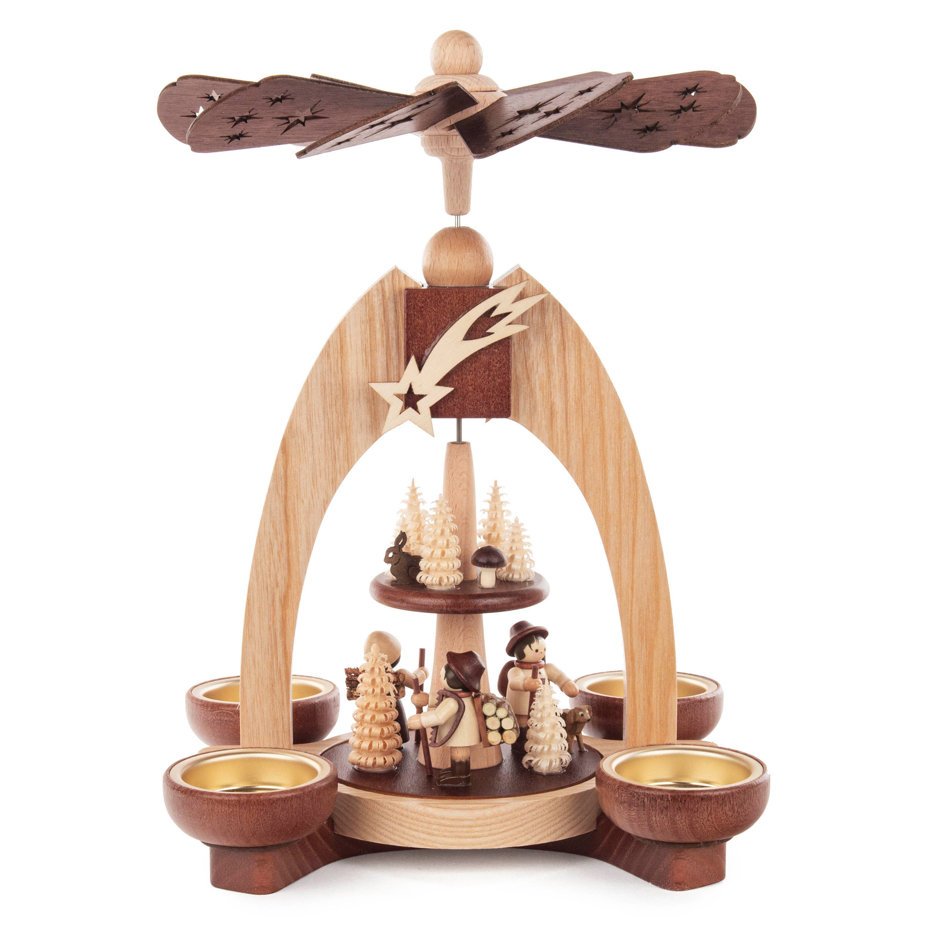 Pyramide mit Waldfiguren, für Teelichte Pyramide mit Waldfiguren, für Teelichte