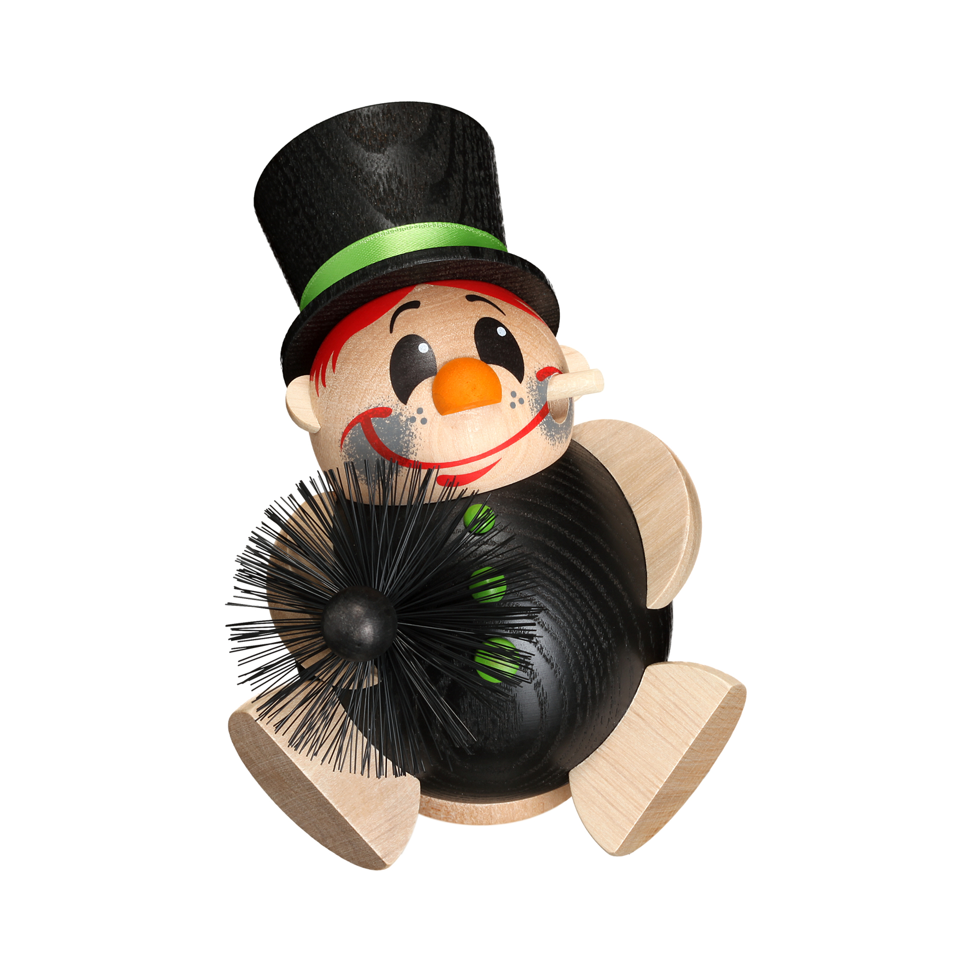 Rauchfigur Schorchy mit Besen Rauchfigur Schorchy mit Besen